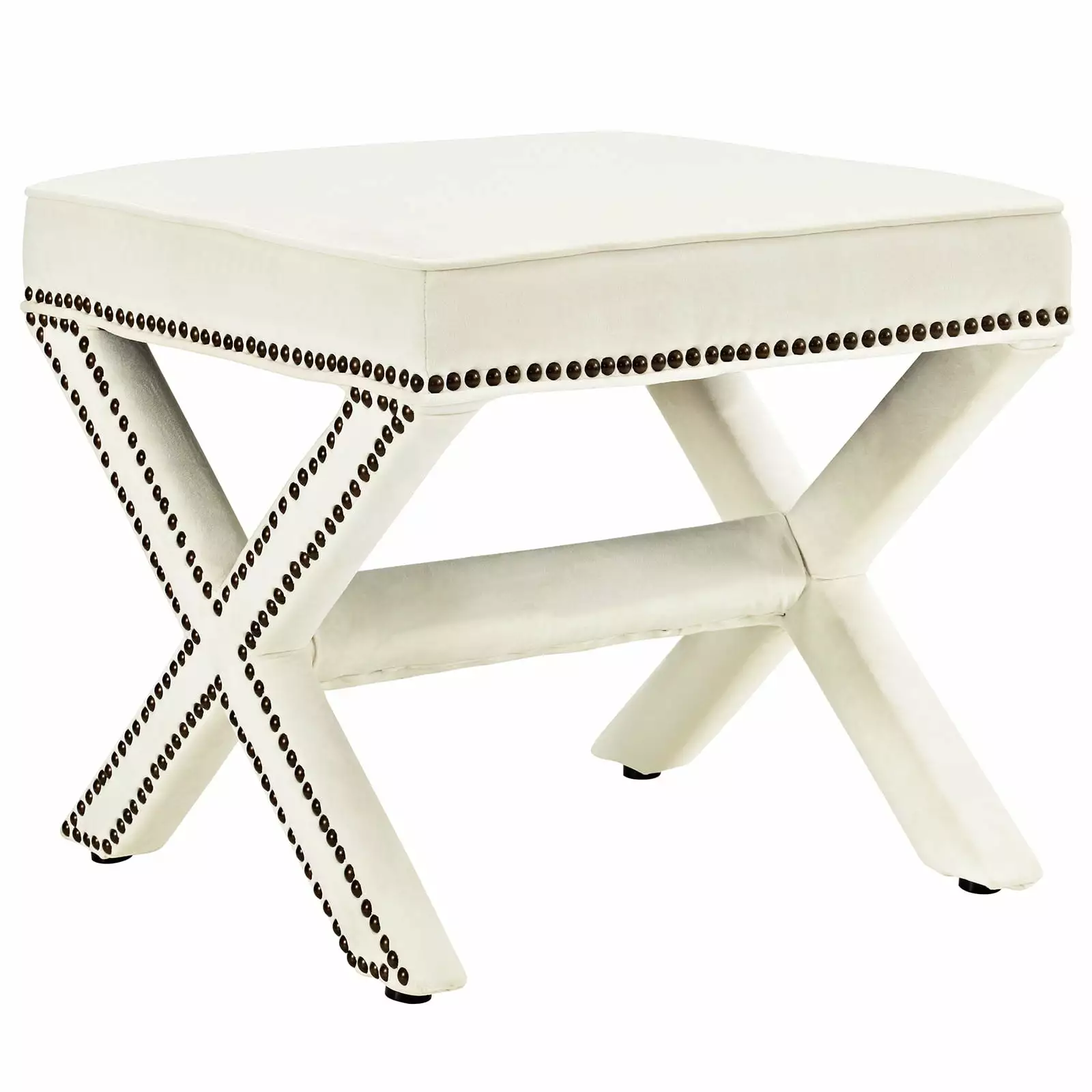Modern Contemporary Urban Design Fabric Bench White Ivory Bedroom Living Room Benches
