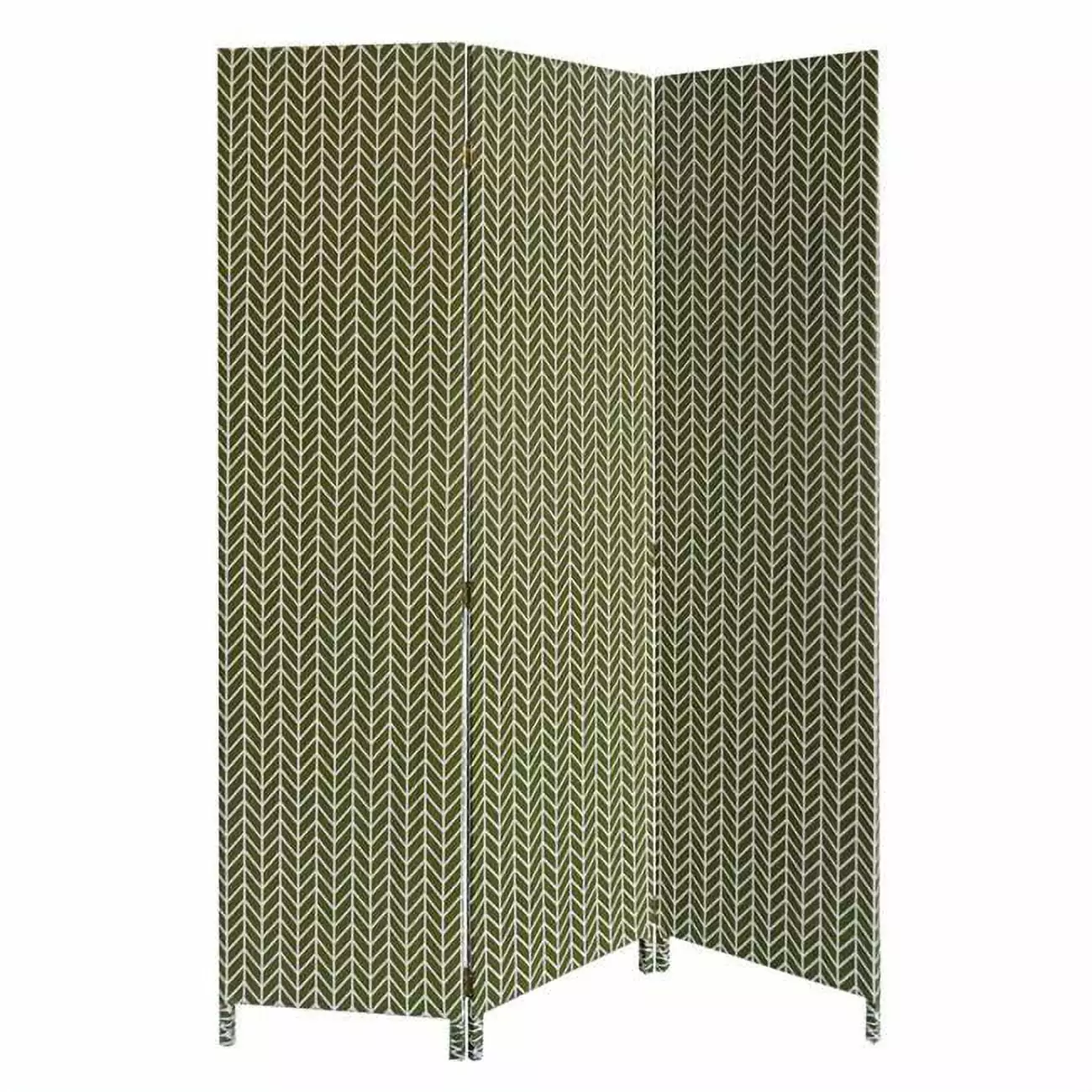 HomeRoots 3 Panel Soft Fabric Room Divider Green 71 x 47 x 1 .