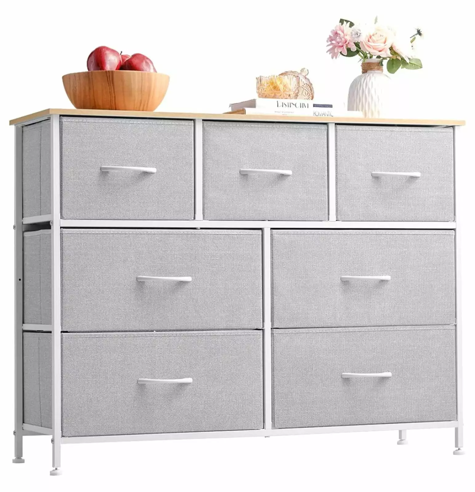 Zengpin 7-Drawer Fabric Storage Tower Dresser Bedroom Large Capacity Bins