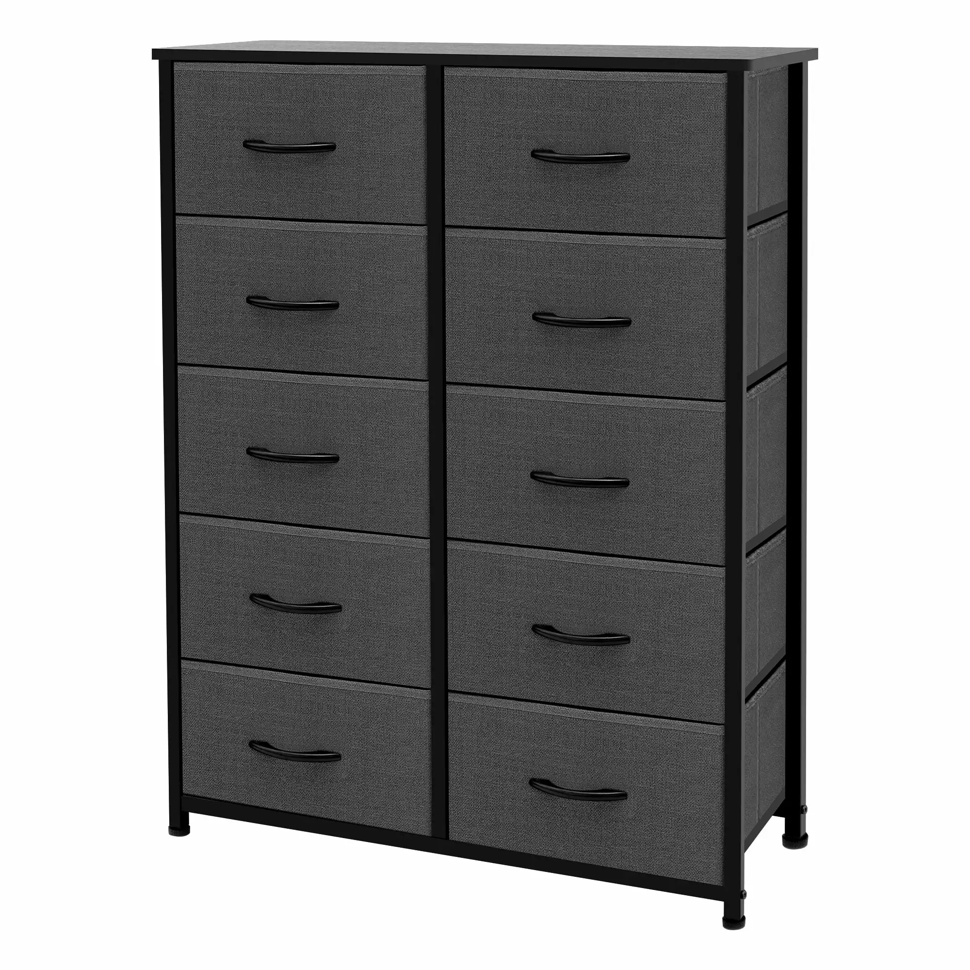 AZL1 Life Concept 10 Drawer Fabric Storage Tower Dresser Bedroom Living Room Hallway Closets Nursery Sturdy Steel Frame