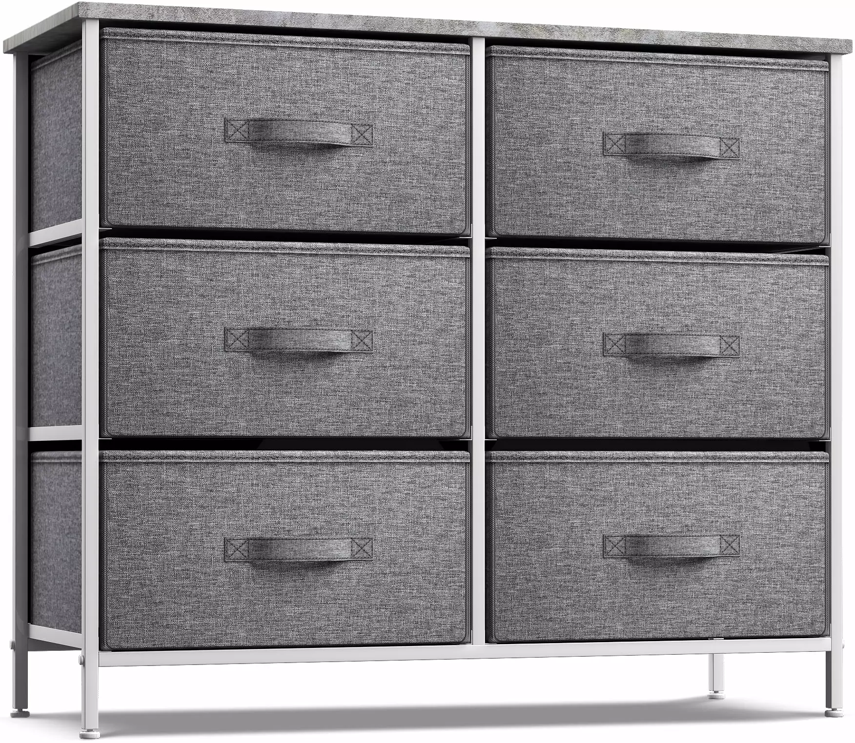 Sorbus Dresser 6 Drawers Furniture Storage Bedroom Hallway Closet Office Organization Steel Frame Wood Top Easy Pull Fabri...
