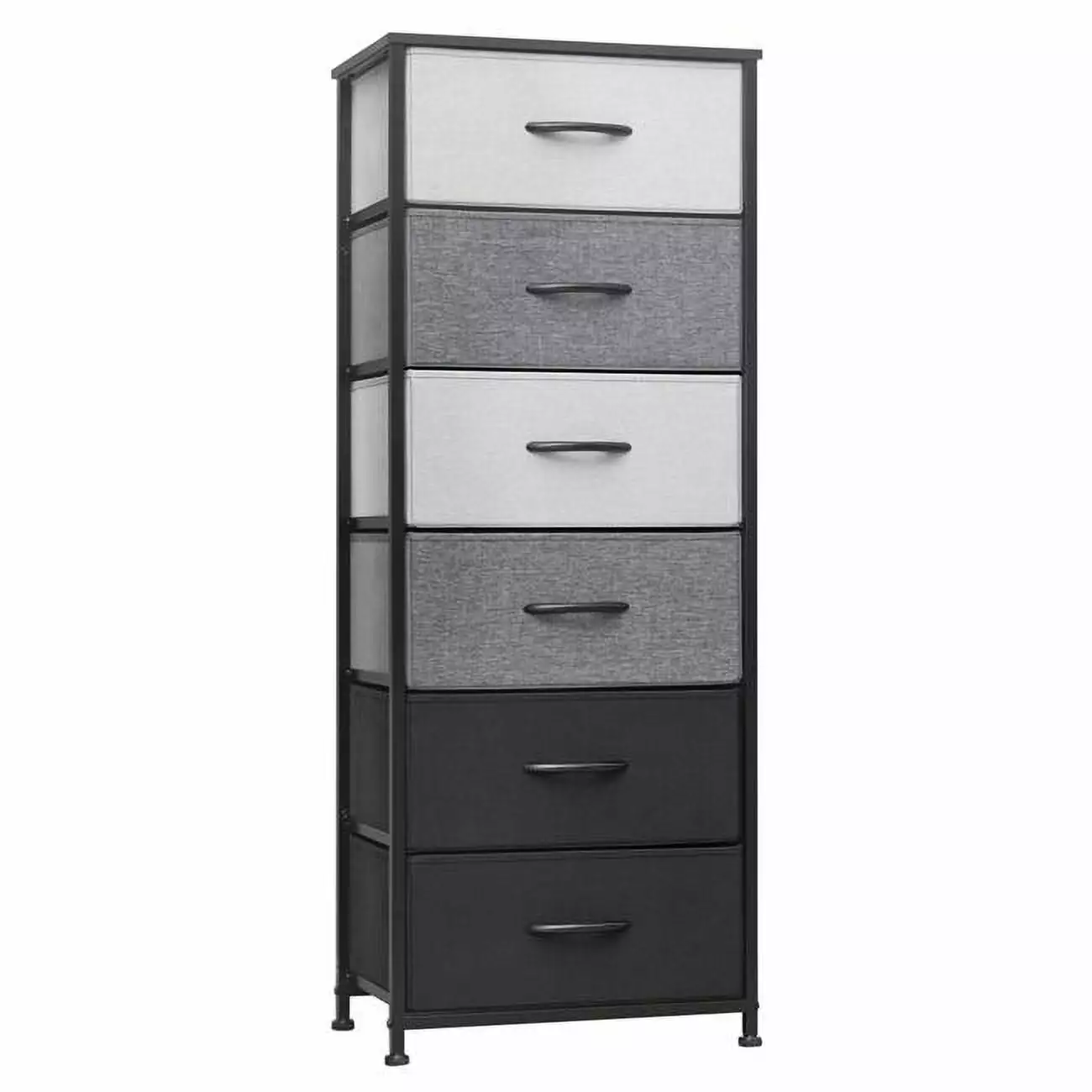 18 . Steel Fabric Six Drawer Chest Gray & Black Fancy Fixtures