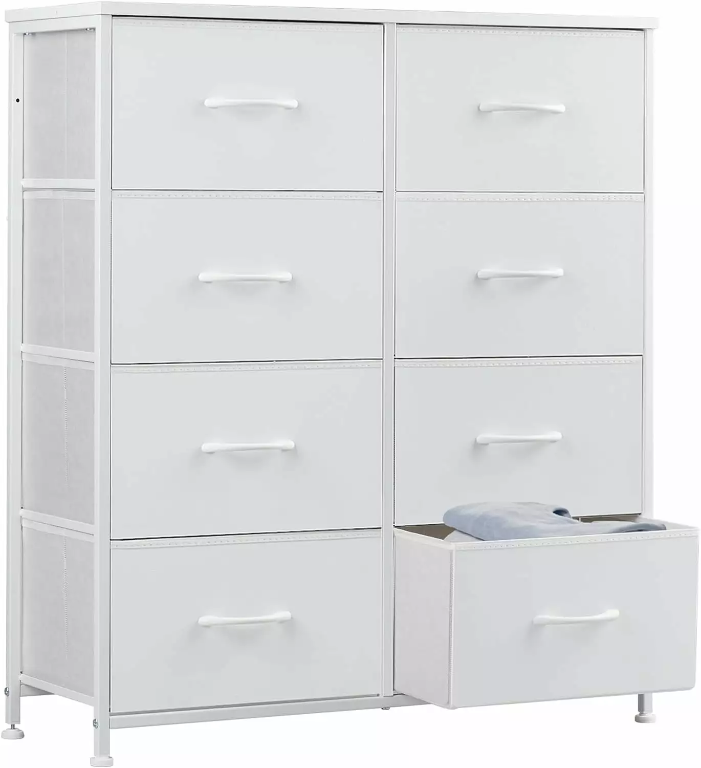 FETON Dresser Bedroom - 8 Drawer Fabric Storage Tower Chest Drawers Steel Frame Wood Top Nursery Living Room Closet