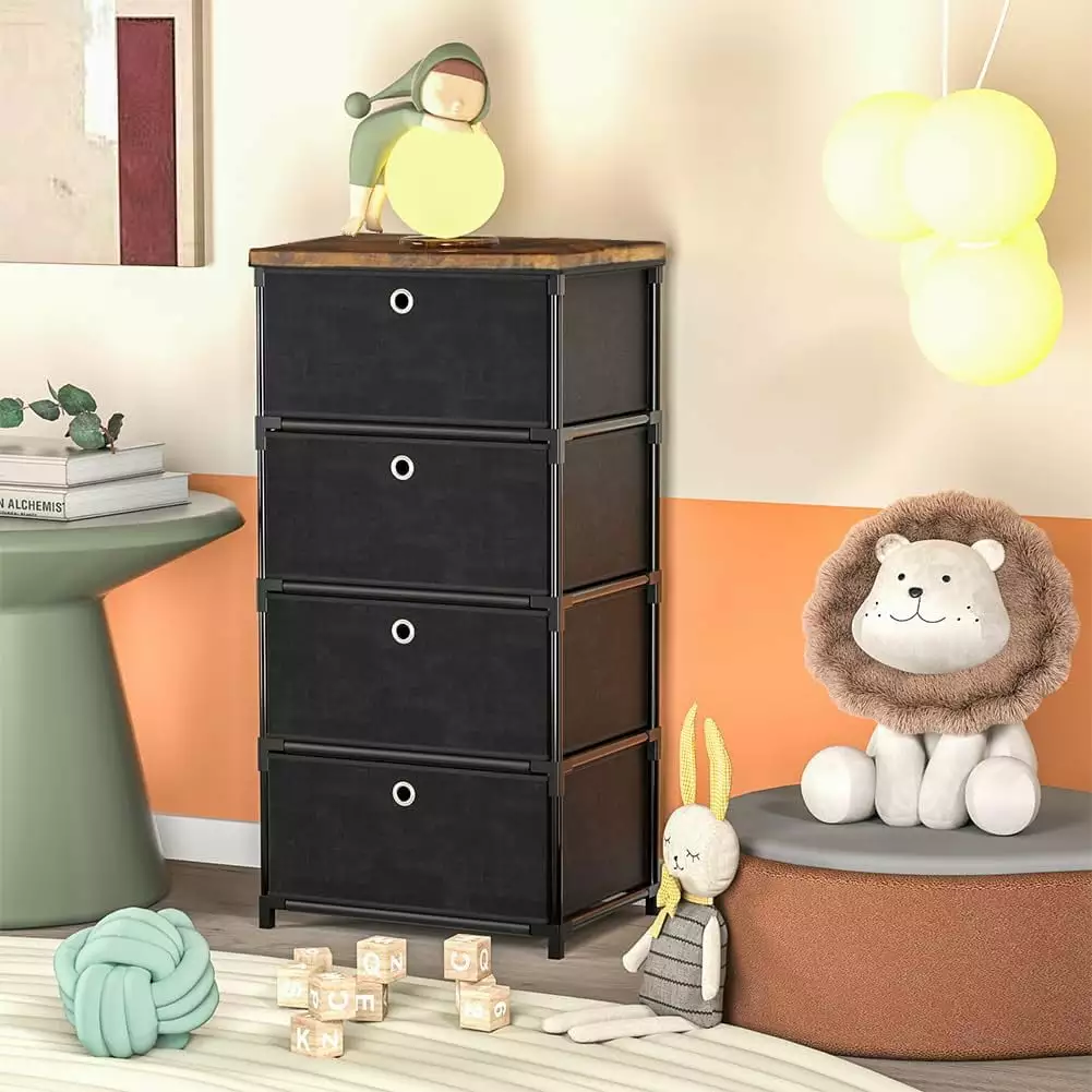 Fabric Storage Drawers Dresser and Chest Drawers 4 Bins Closet Organization H&H