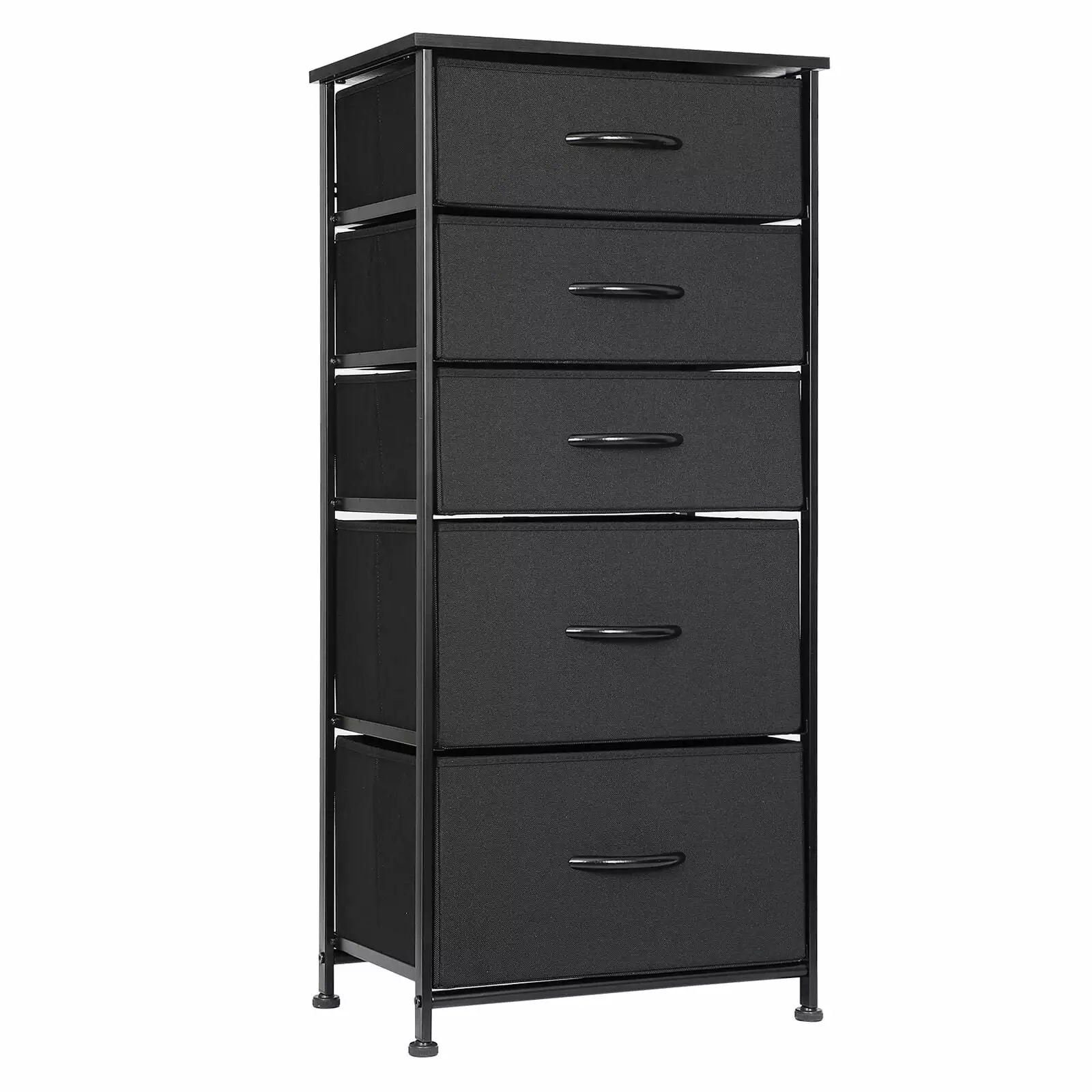 Fabric Dresser Storage 5 Drawers Sturdy Metal Frame and Wood Top UNBRAND