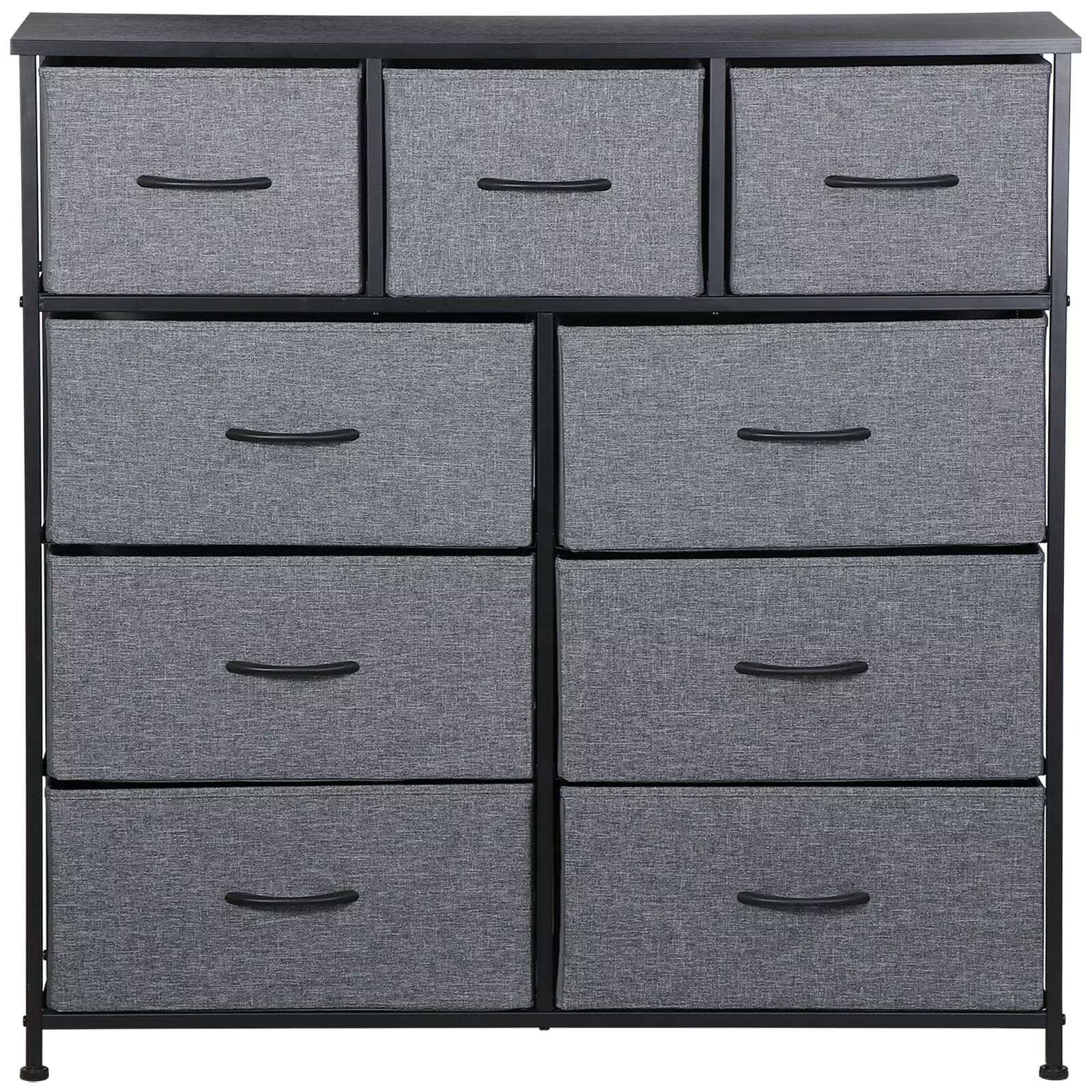 ZGBY Fabric Dresser Bedroom Tall Dresser Hallway 9 Drawers Storage Tower - Grey ZGBY Home Products