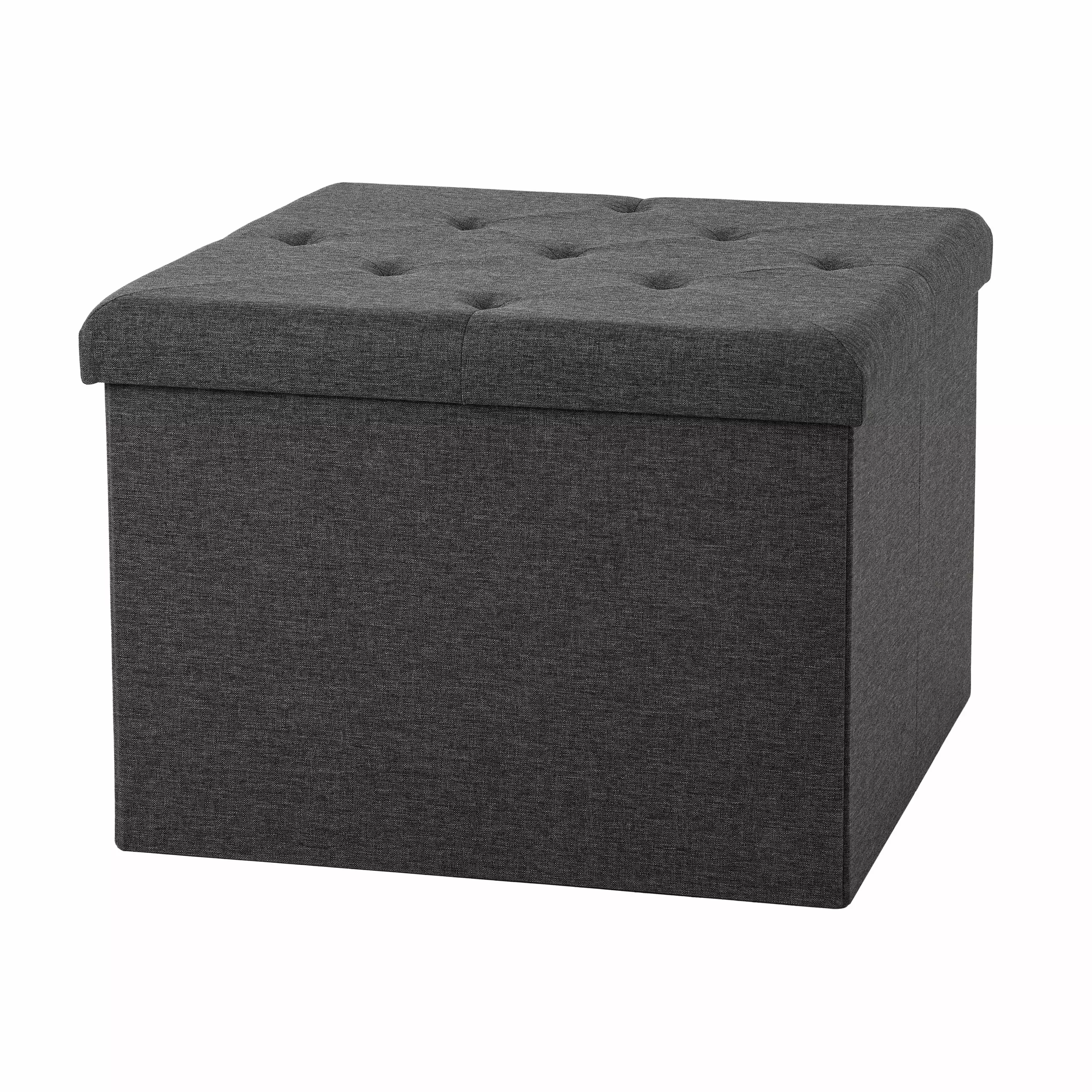 Seville Classics Cushioned Fabric Ottoman Hidden Storage Chest Footrest Chair Tray Modern Gray Ottomans