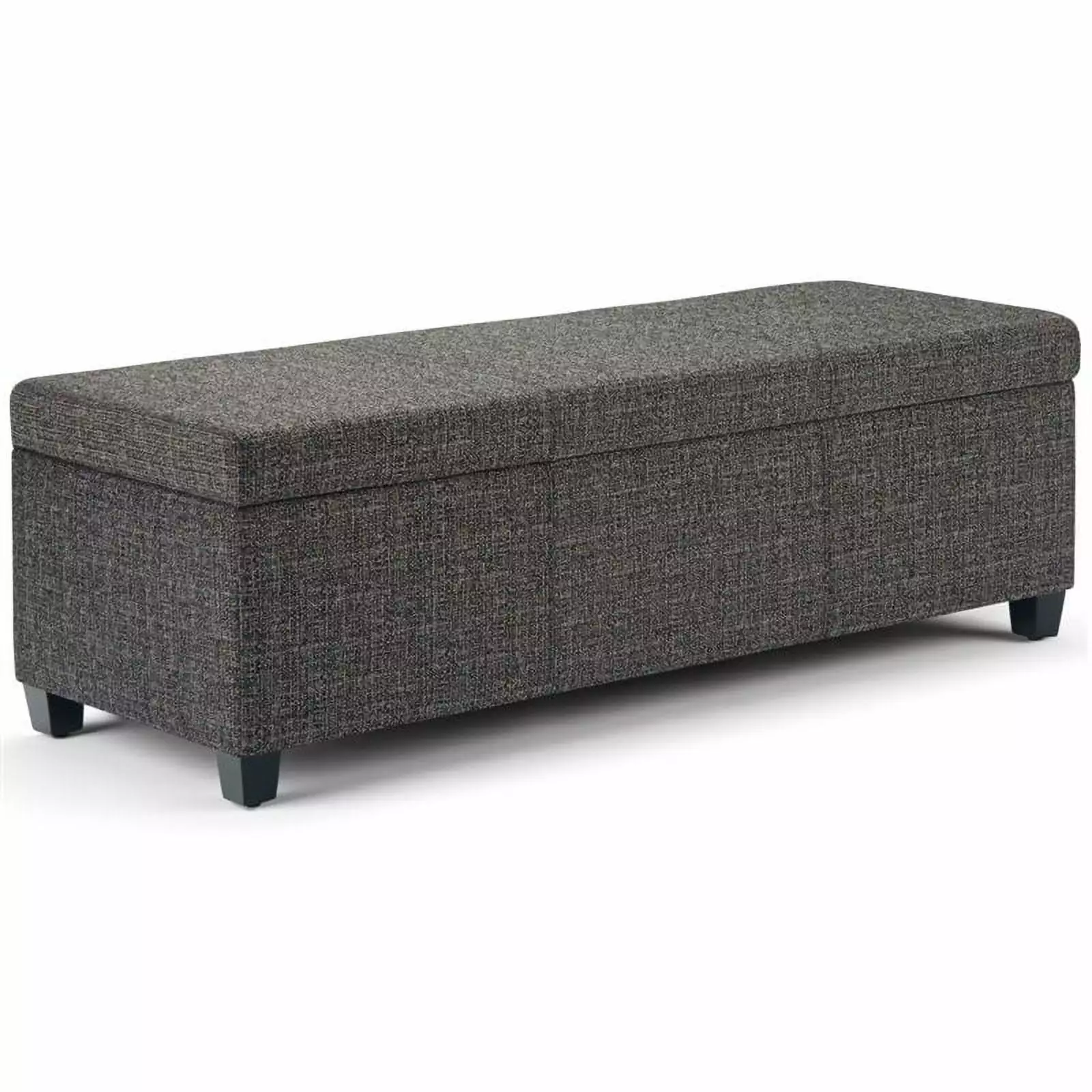 Trent Home Upholstered Storage Ottoman Bench Dark Gray Living Room Bedroom Ottomans