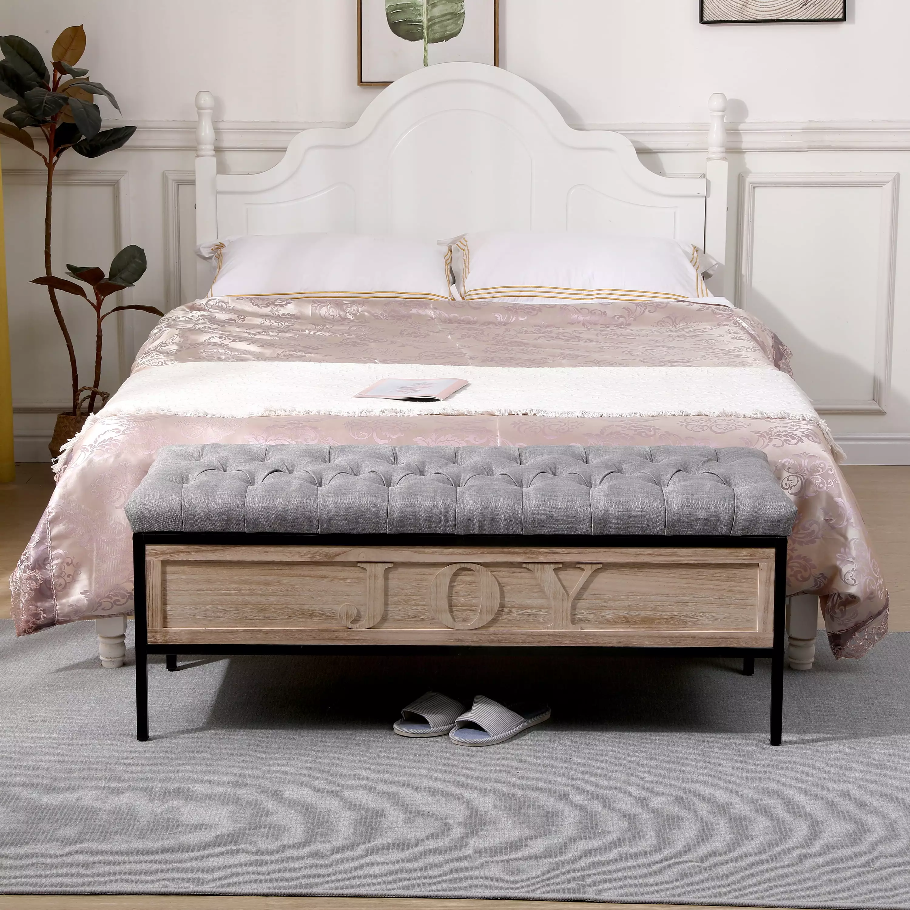 29 Inch Linen Storage Bench Ottoman to Transform Your Space Ottomans Yeah Depot