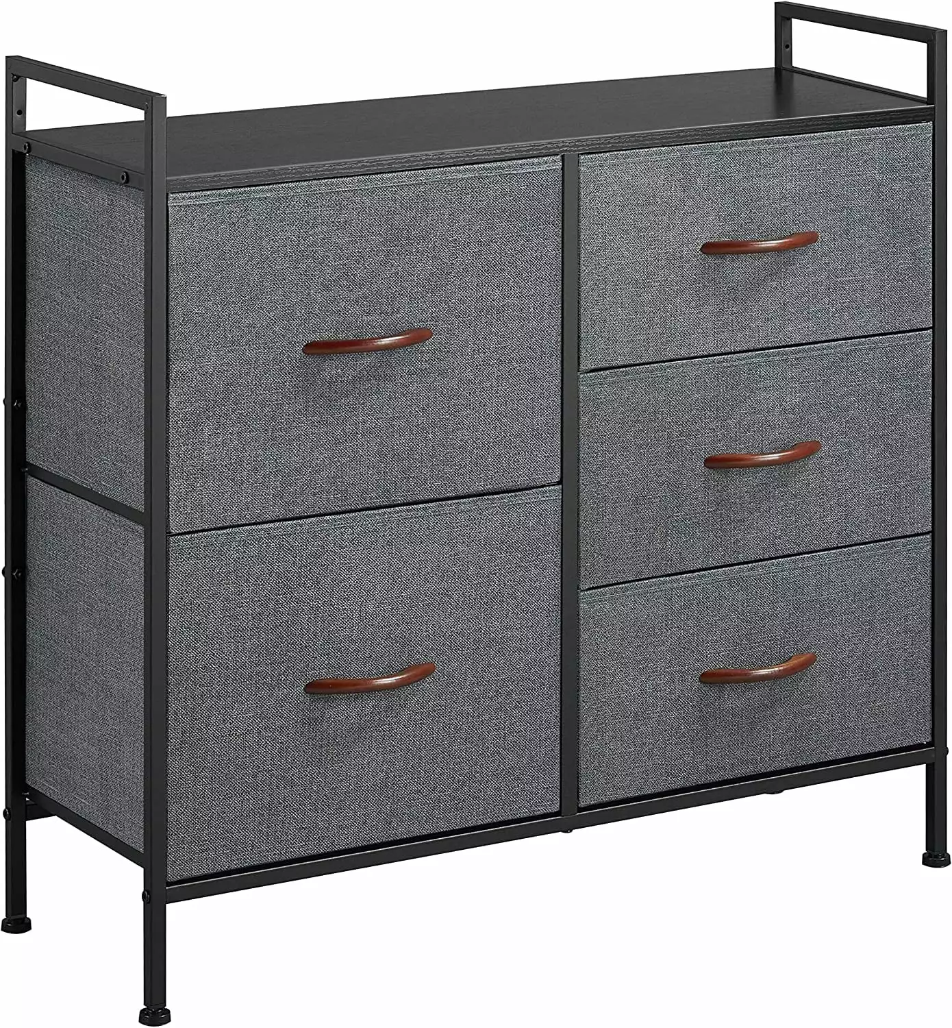5 Drawers Fabric Storage Unit Tower Hallway Entryway Steel Frame Tongou