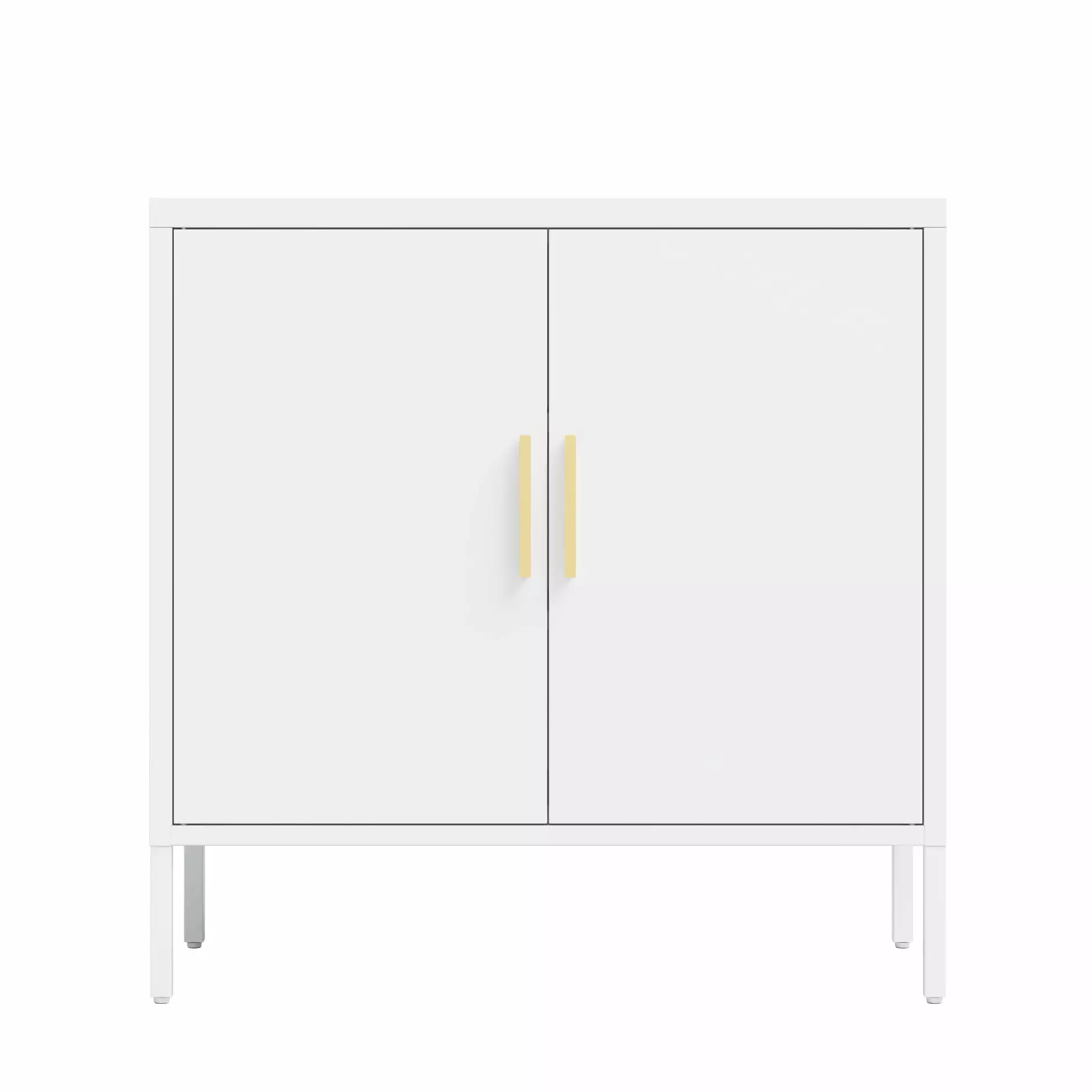 1Pcs White Metal Storage Cabinet - Decorative File Cabinet Home Office School Gym Mrisata