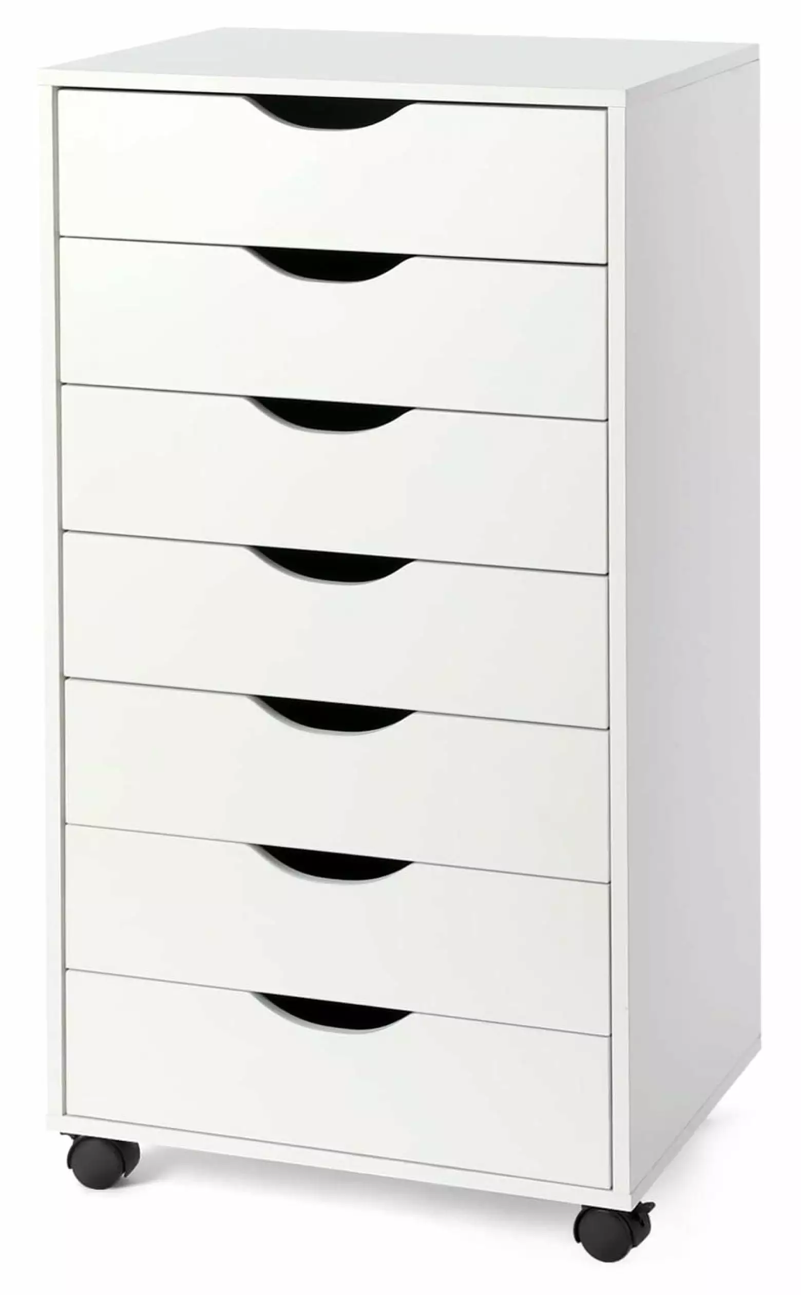 WIixle 7 Drawer Arranger Tall Chest Drawers Caster Wheels Alex Drawers File Home Office White