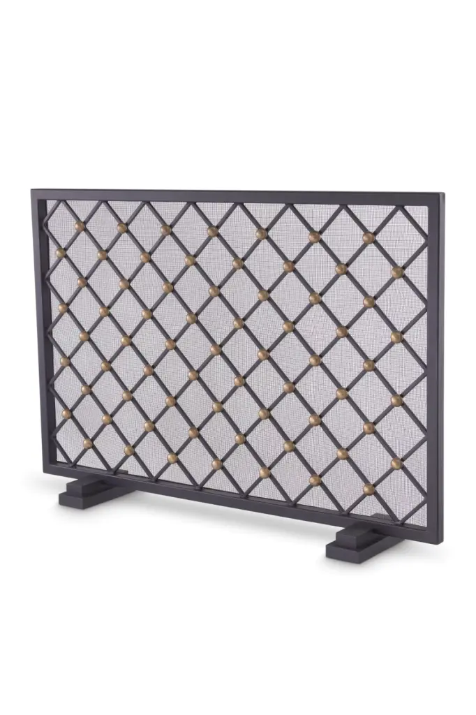 Geometric Patterned Fire Screen Eichholtz Verdun Fireplace Decor