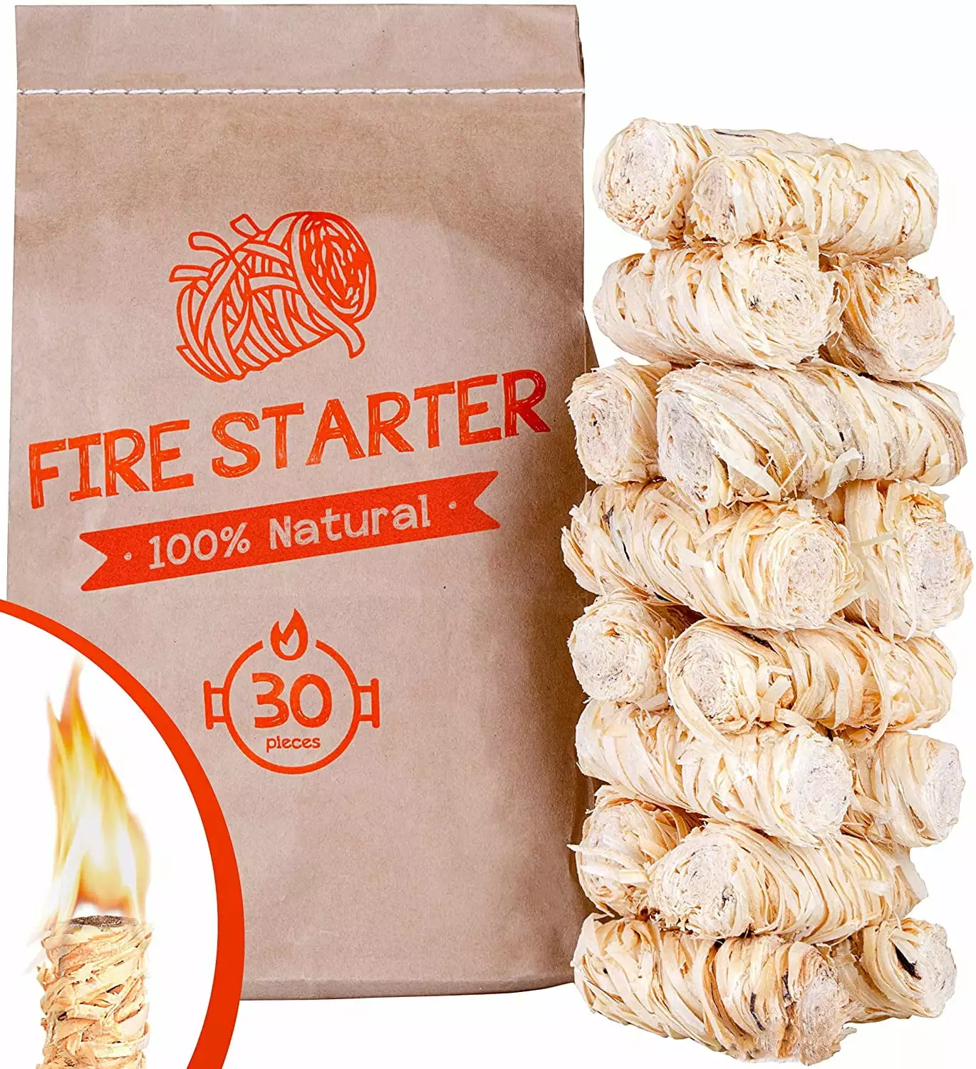 Fire Starters Fireplace Charcoal Tumbleweed fire Starter firestarters Campfires BBQ and Camp eco Friendly Packing 30pc
