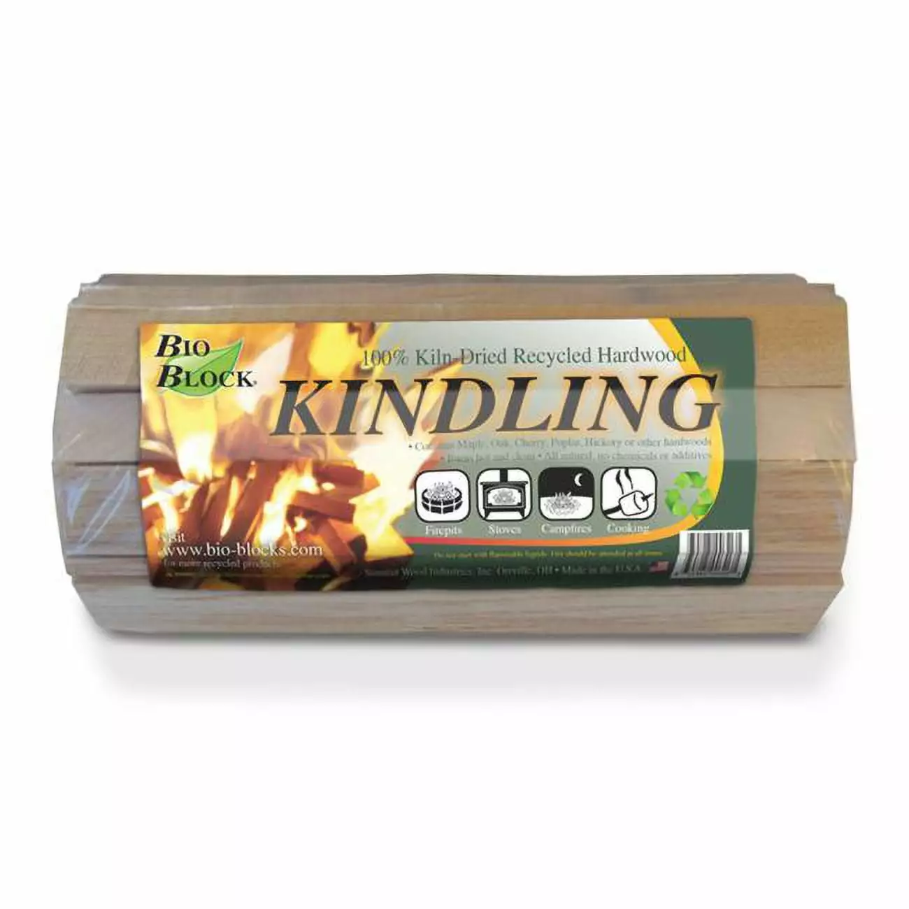 Bio Block Kiln Dried Recycled Hardwood Kindling 5.5 lbs Fire Starting