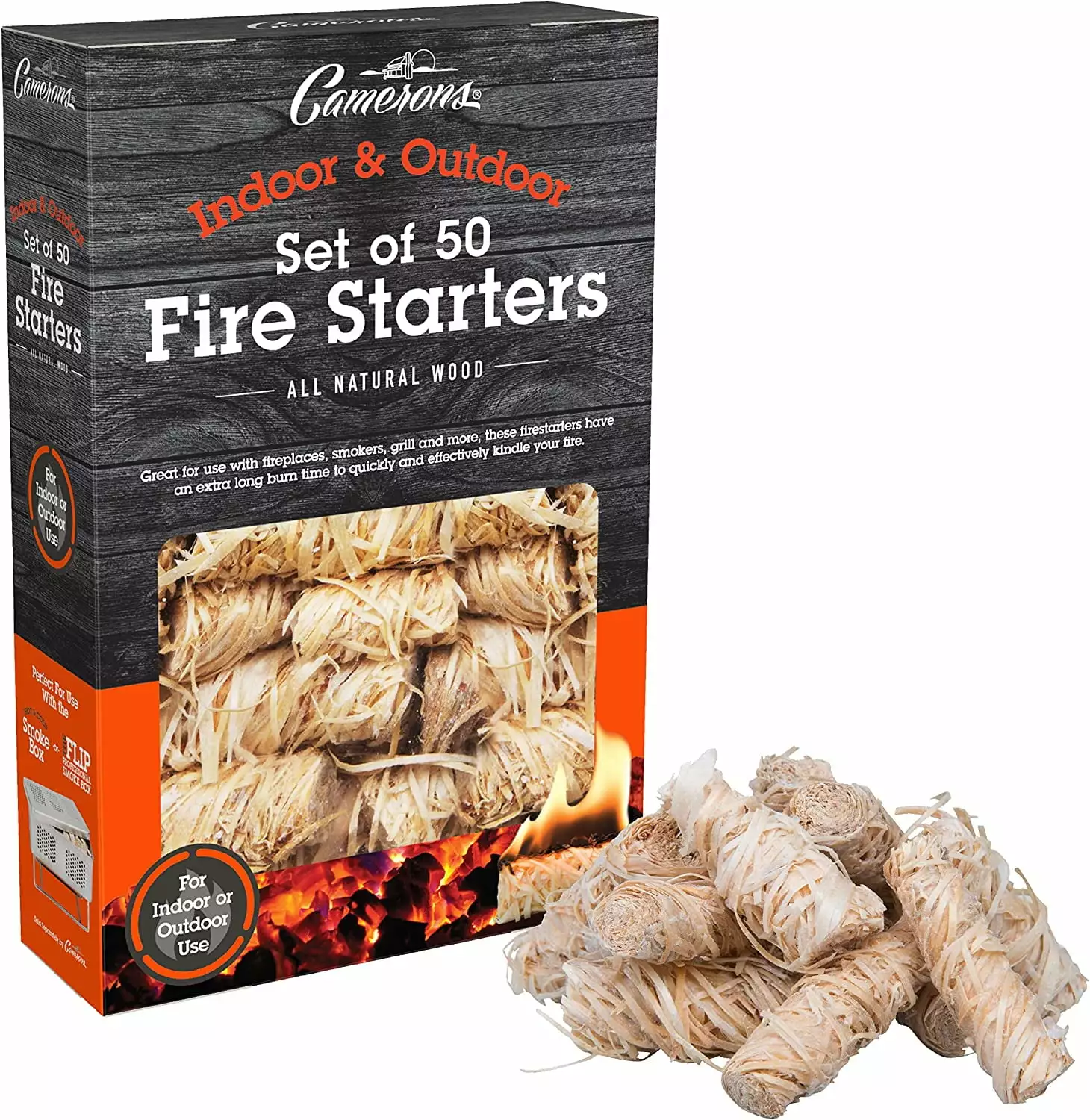 Camerons All Natural Firestarters 50 Pack Fast Lighting BBQ Grill Campfire