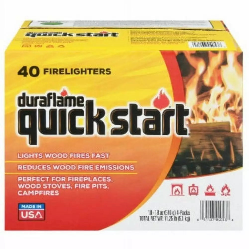 Duraflame 04053 40-Pack Quick Start Firelighter Starter Indoor and Outdoor Use