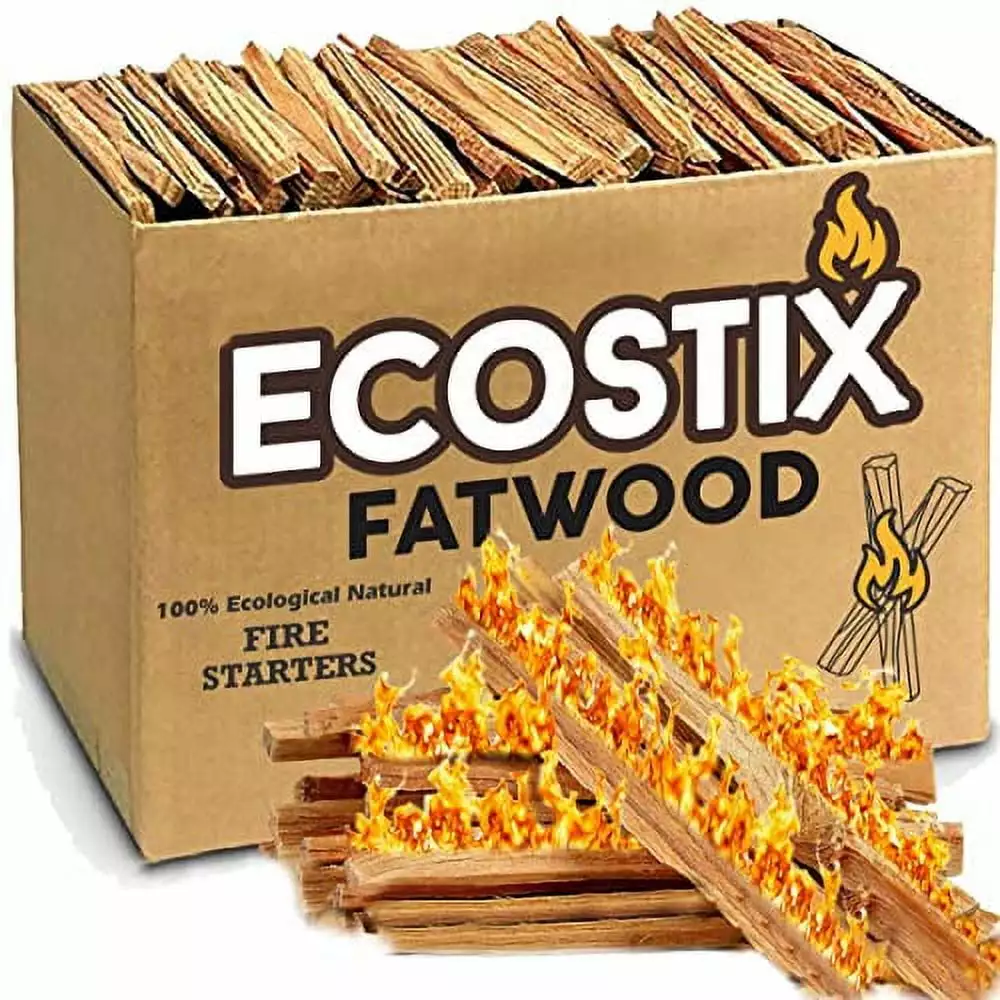 EasyGoProducts Eco-Stix Fatwood Fire Starter Kindling Firewood Sticks 100% Organic Firestarter