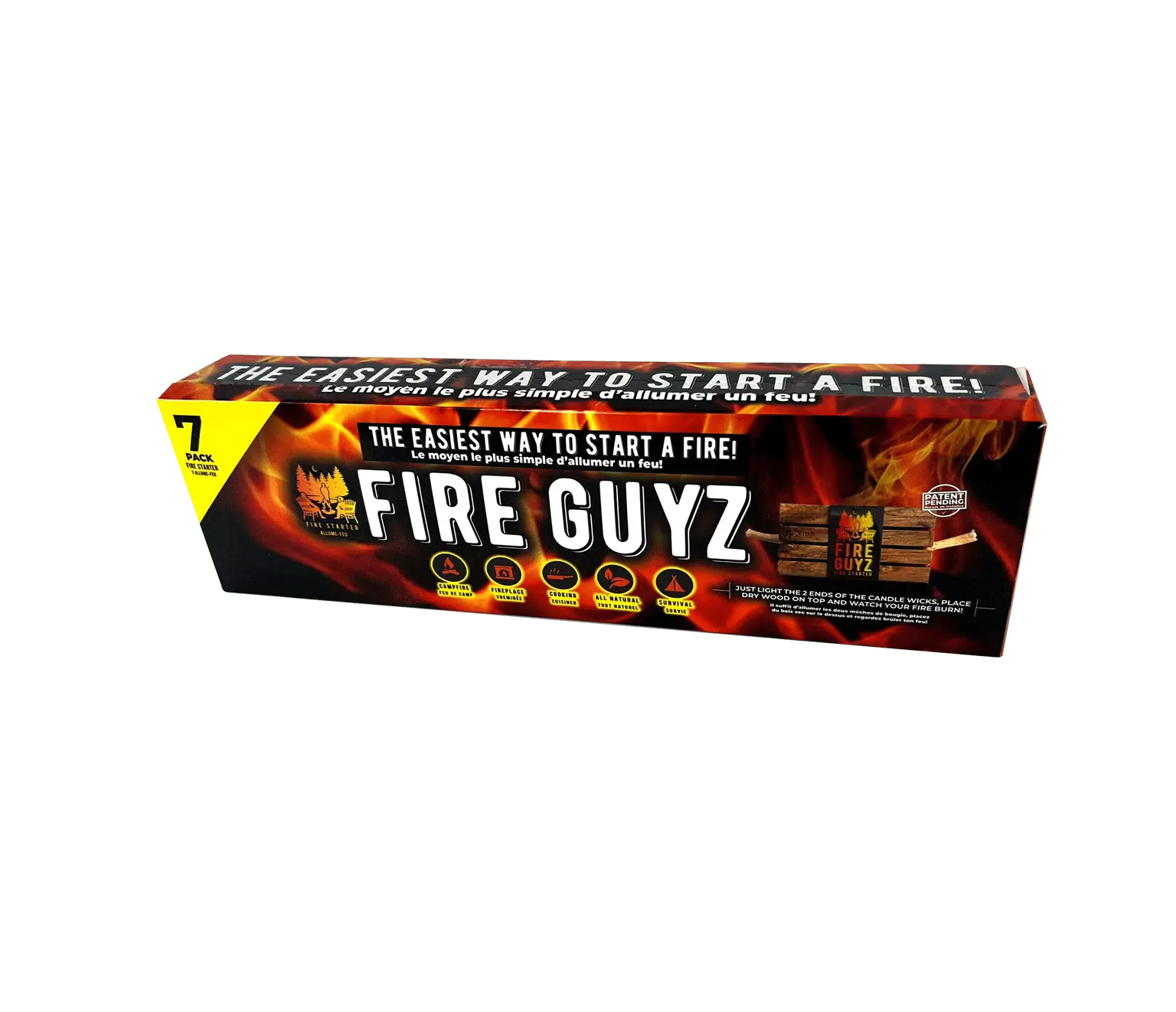 Fire Guyz 7 Pack Fire Starter 11x1.7x3.2 Inches Grill Camping Fireplace