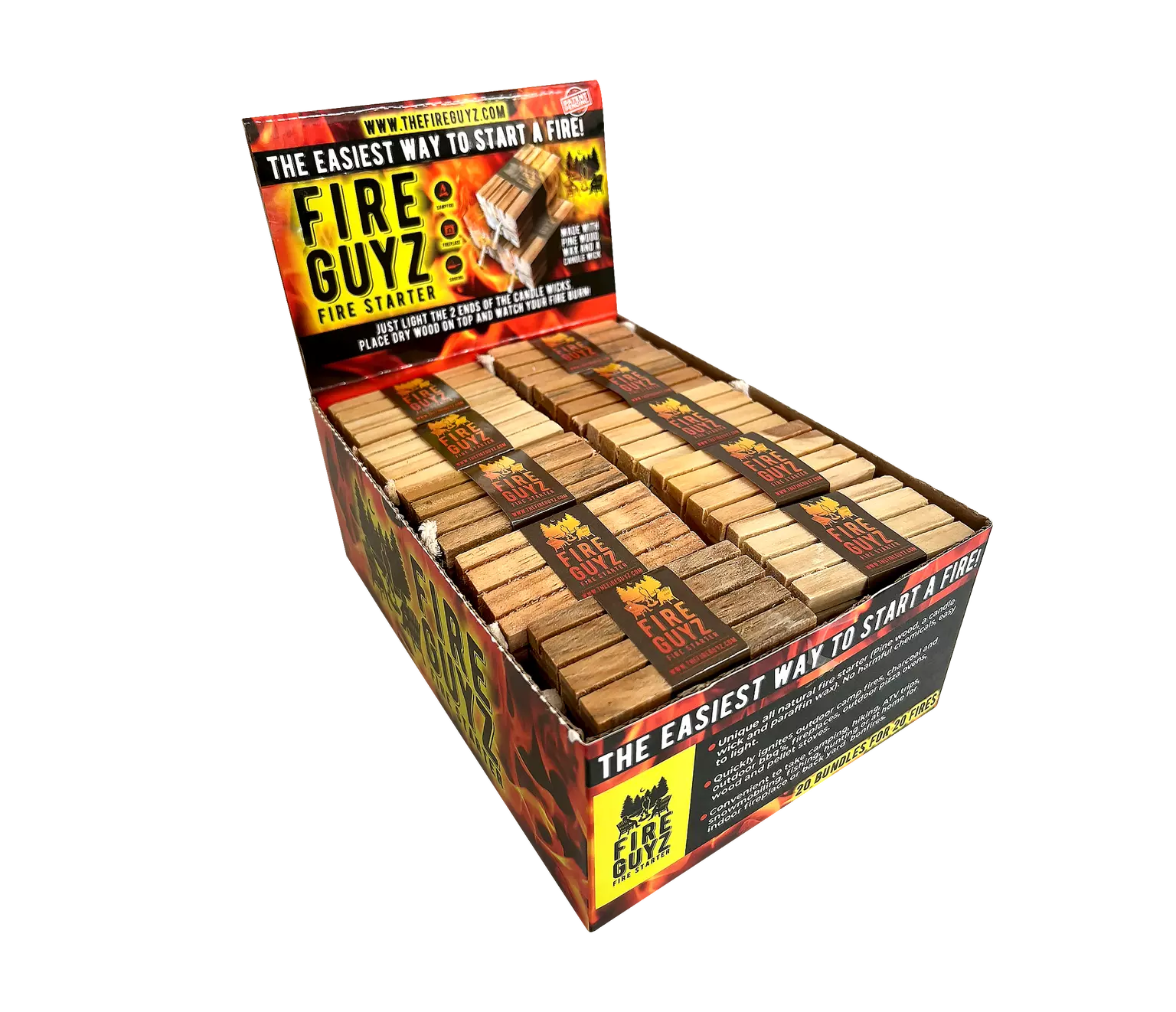Fire Guyz 20 Pack Fire Starter Camping Fireplace Wood Stove