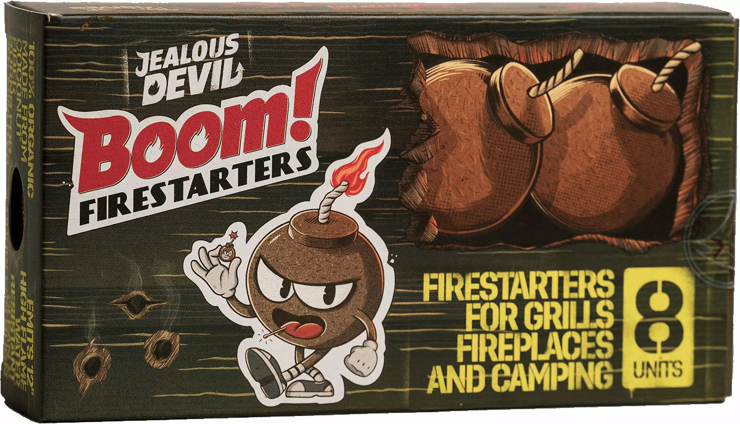 Jealous Devil Boom Fire Starters 8 Pack Charcoal Grilling and Campfires