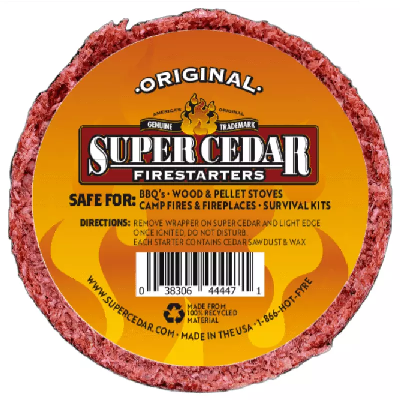 SUPER CEDAR FIRESTARTERS 100 Count Natural Fire Starters Camping Fireplace Grill