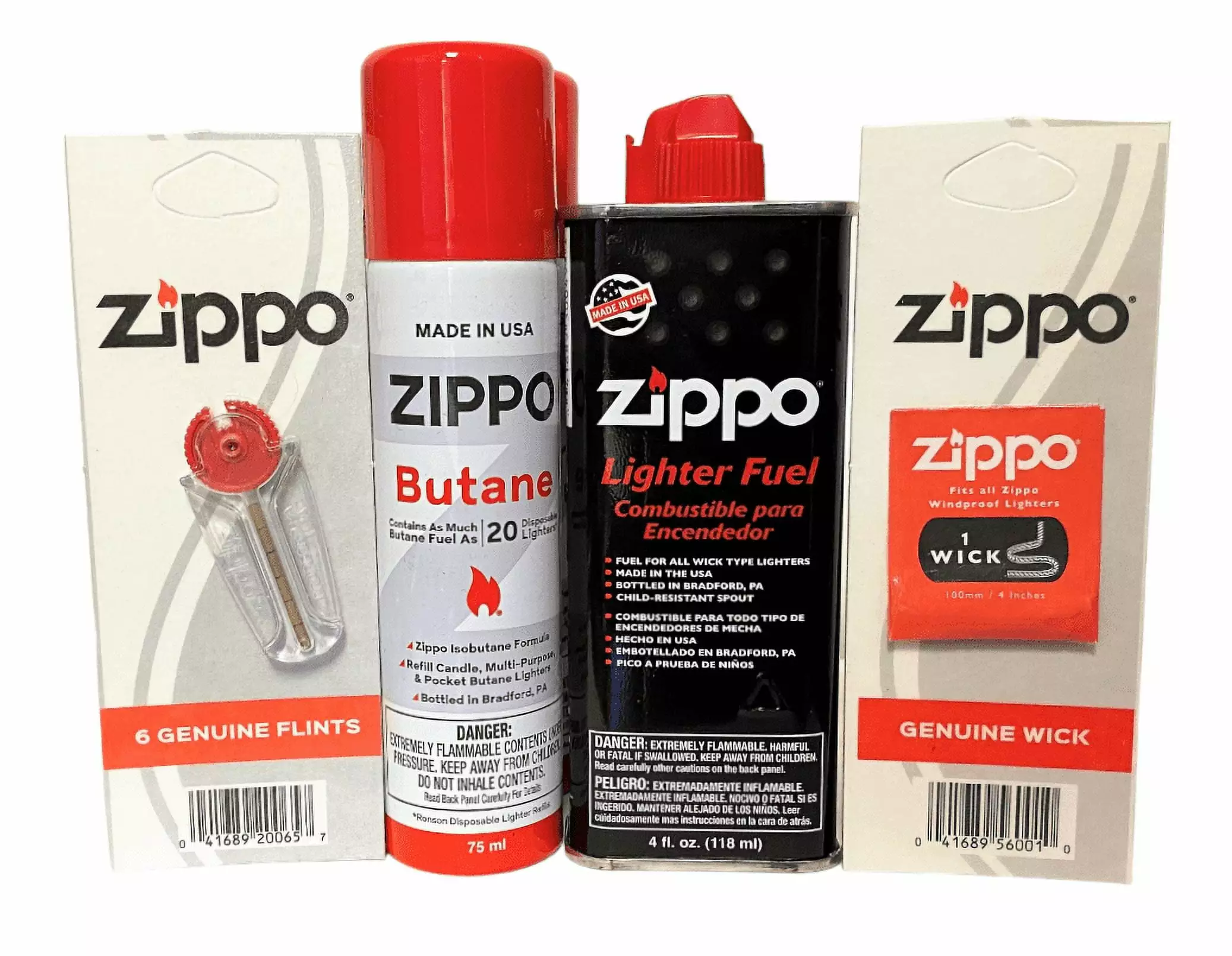 ZIPPO 2x Lighter Fluid 4 Oz 2x Wick 2x Flints Value Pack Combo Set Zippo Manufacturing Company