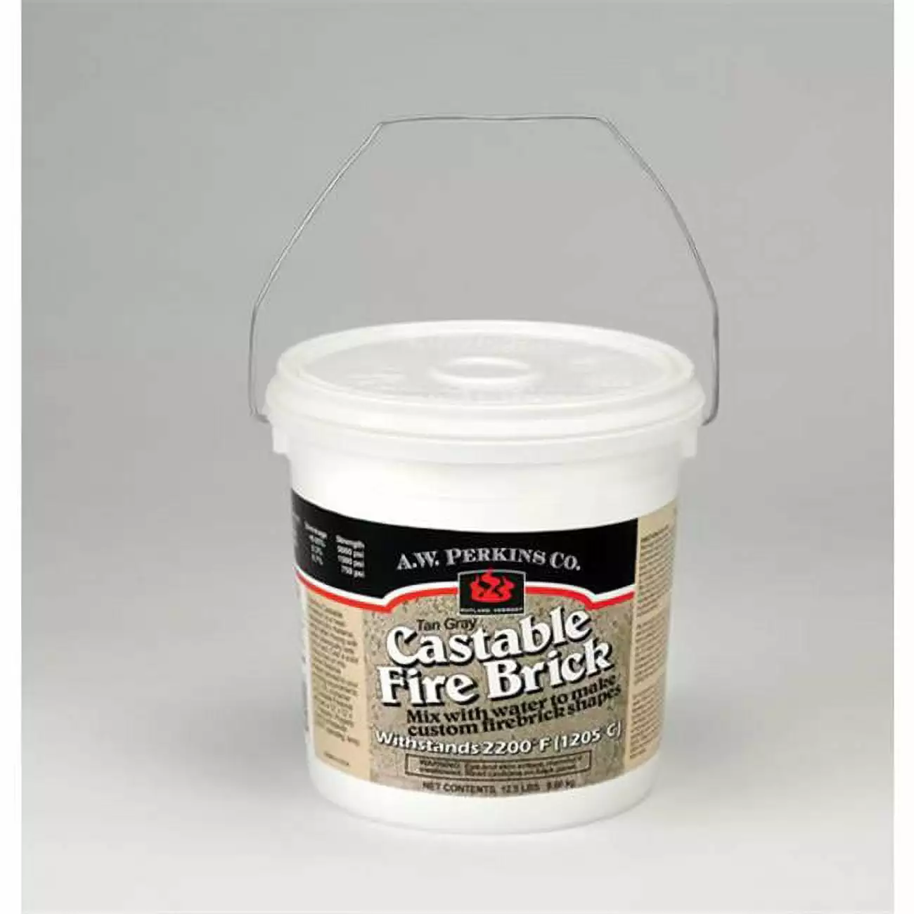 AW Perkins Co 600 Castable Fire Brick Light Brown Case 2 1-gallon Containers