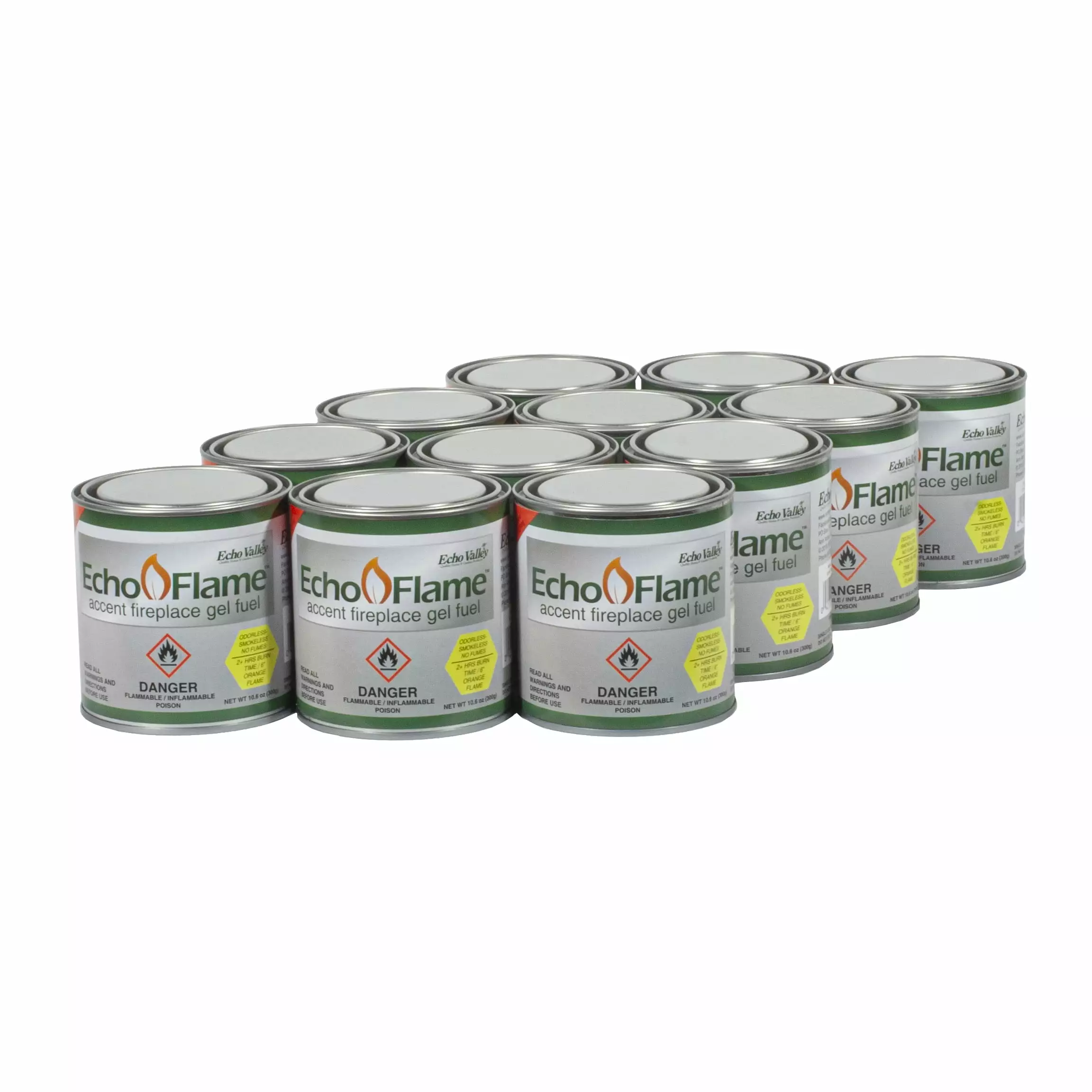 EchoFlame 10.7 oz Gel-Fuel Can 12pk Fireplaces and Fire Pits