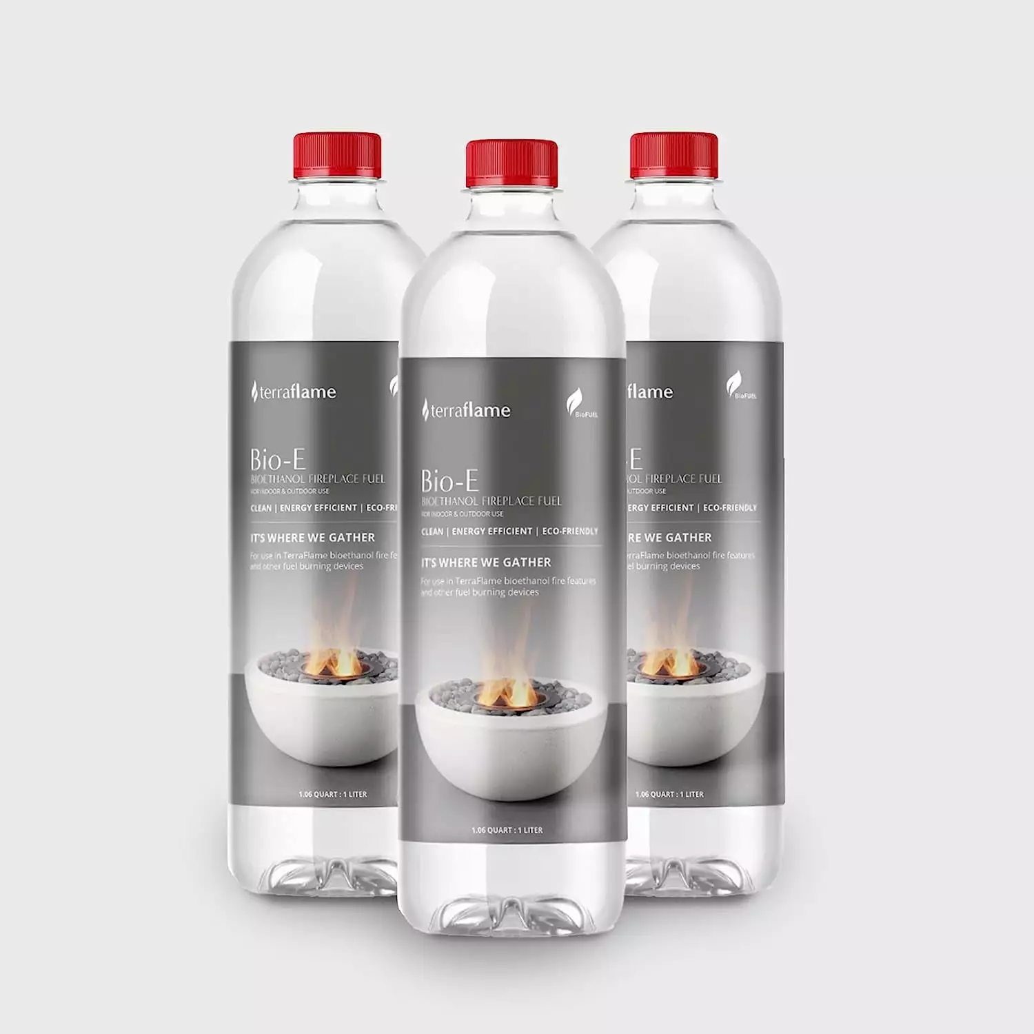 Premium Bioethanol Fuel 3 x 1 Liter Clean Burning Fire Pits and Fireplaces