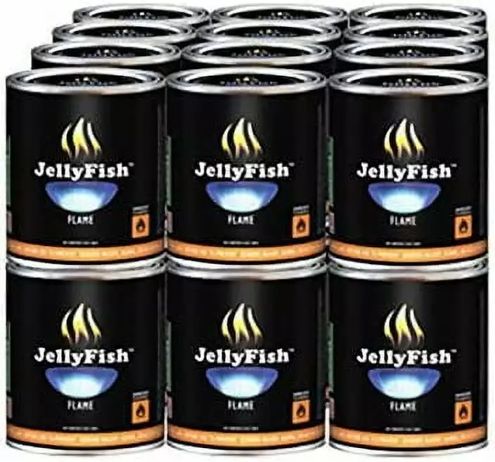Real JellyFish Flame Premium Gel Fuel 24 Cans Indoor or Outdoor Use