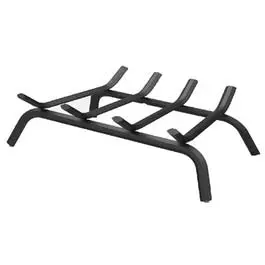 18-Inch Black Wrought Iron Fireplace Grate Wood Burning Stoves Panacea