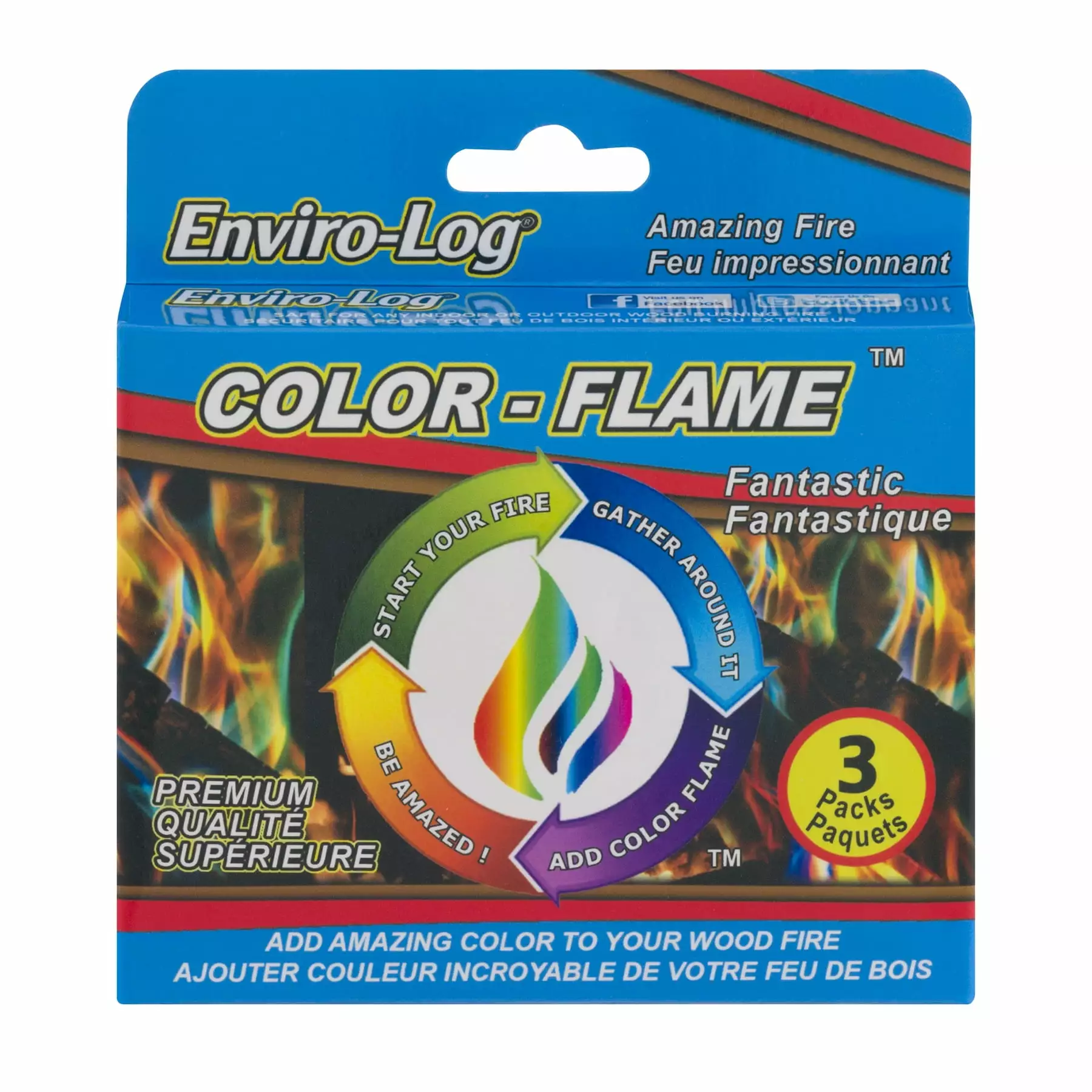 EnviroLog ColorFlame Multi-color Wood Fire Effect Packet 3 Count