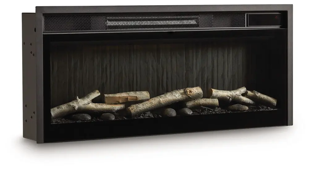 Entertainment Accessories - Fireplace Insert Faux Birch Log Set - Midnight