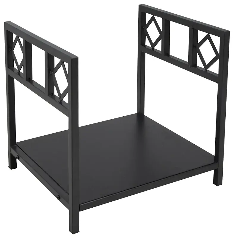 Simple Spaces B90053BK Log Rack, 13-3/8 W, 14-1/4 H, Reinforced Base, Powder Coated, Black
