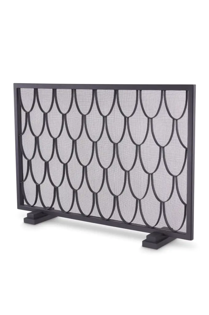 Scale Patterned Fire Screen Eichholtz Valois Decorative Fireplace Safety Screen