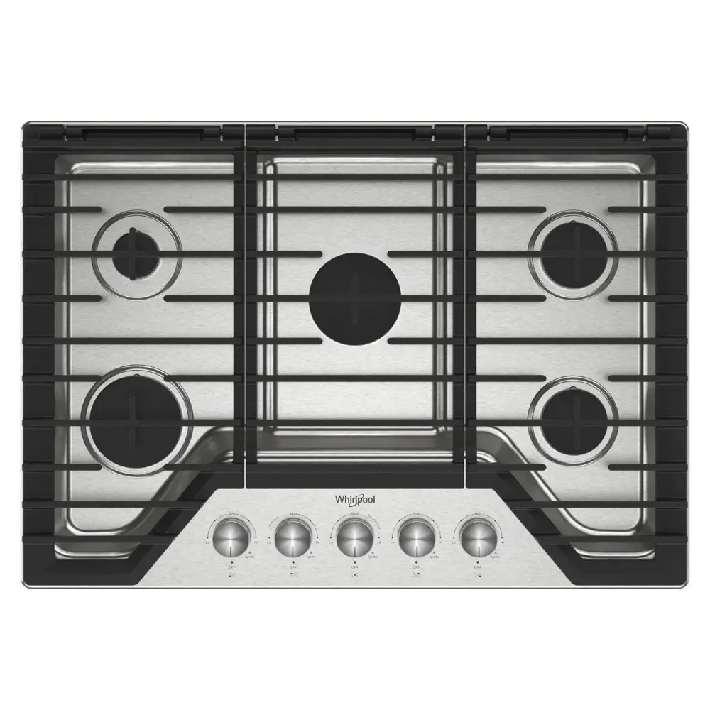 Whirlpool 30-inch Built- Gas Cooktop SpeedHeat™ Burner WCGK7030PS