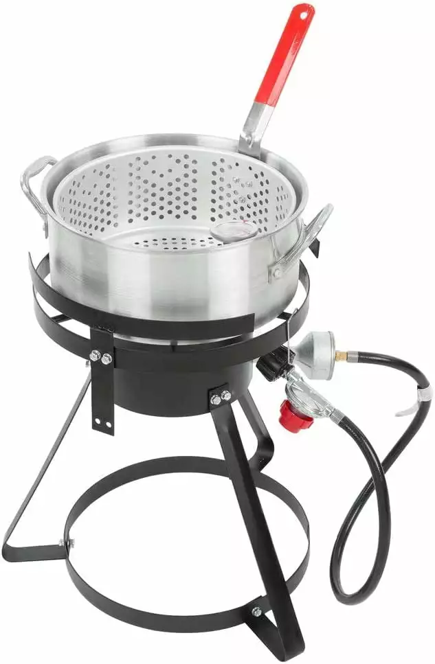10 Qt Fish Fryer Cooker 55000 BTU High Power Outdoor Cooking Equipment Backyard Pro