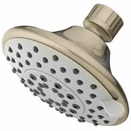 Fixed-Mount Showerhead 5-Settings Brushed Nickel Plastic HomePointe