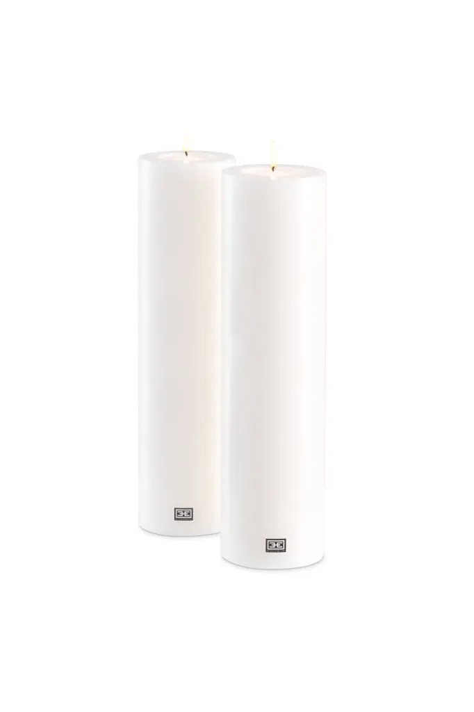 White Artificial Candle Set 2 Eichholtz Flameless LED Decorative Candles