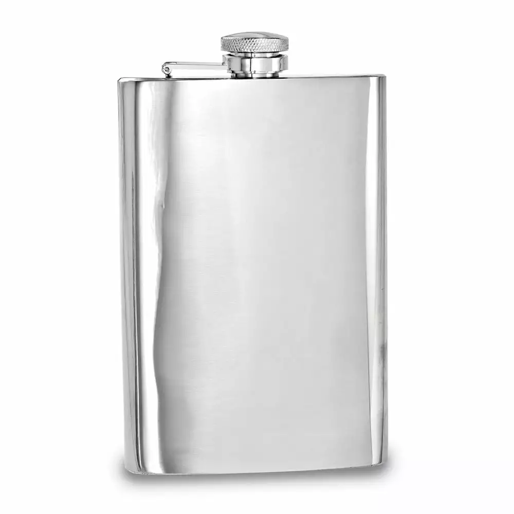 Rebel Steel Polished Stainless Steel 10 Ounce Flask Funnel Q-GP2718 - Premium Drinking Flask