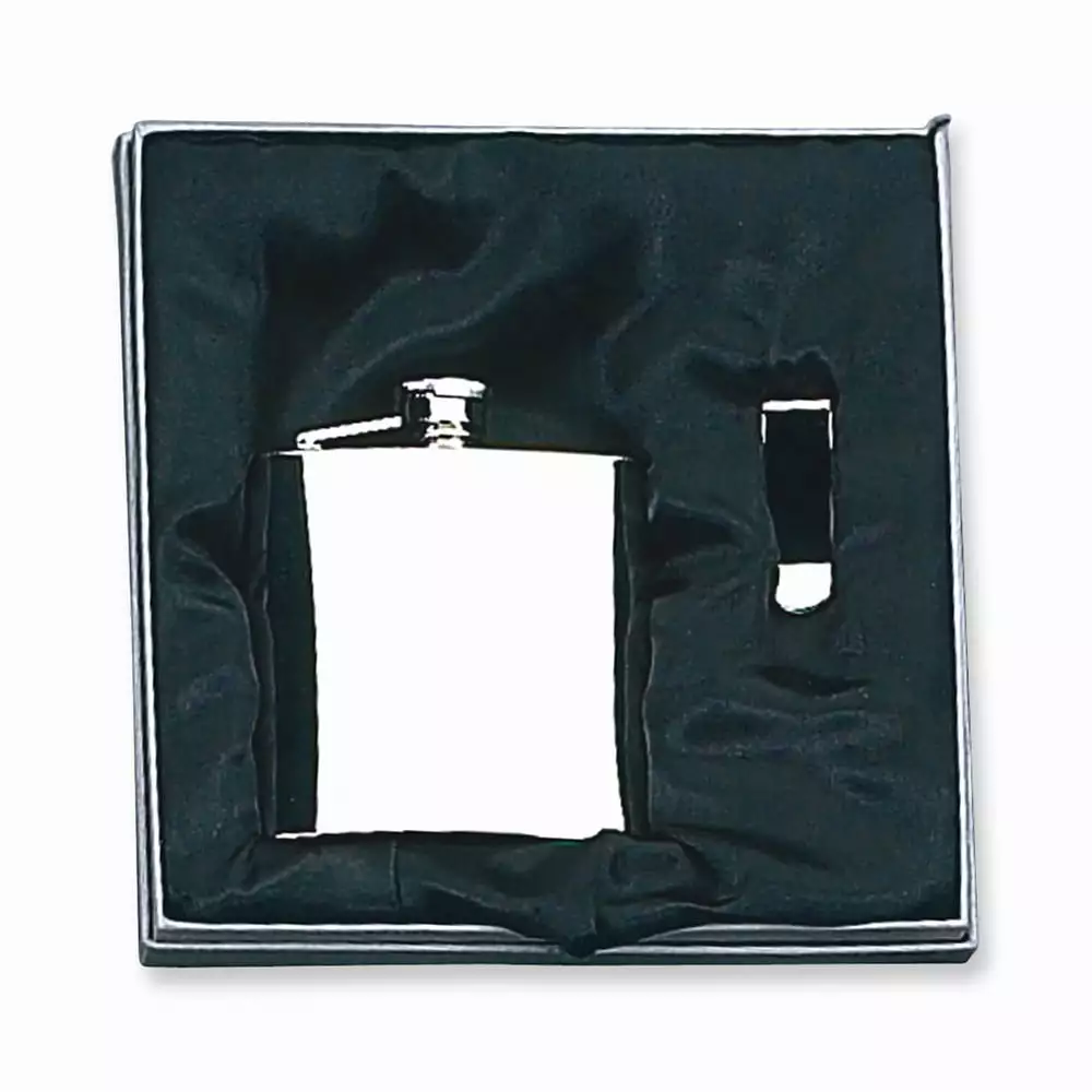 8 oz Stainless Steel Flask and Money Clip Gift Set Adults and Teens