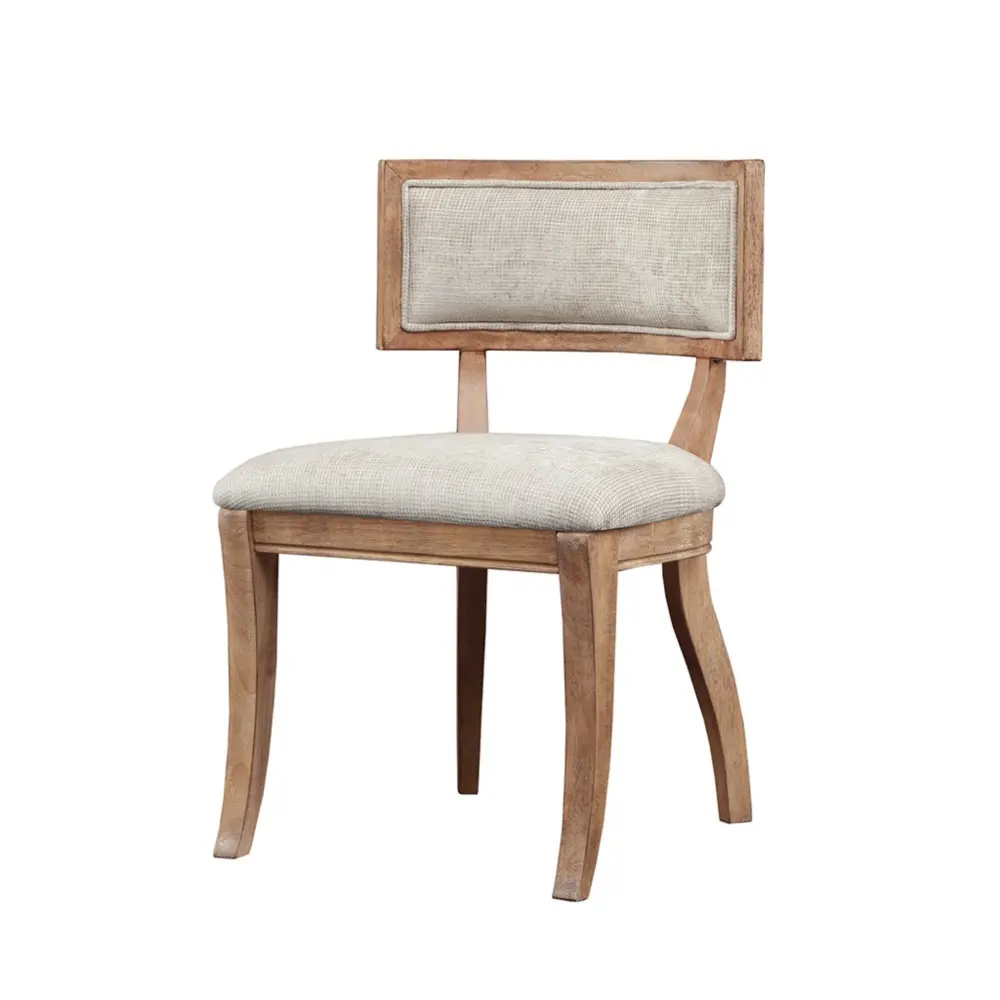 Classic Dining Chair Curved Back (Set 2) - Khaki / Light Natural