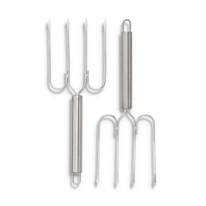 Turkey Lifter Forks – Set 2 Stainless Metal Meat Lifters