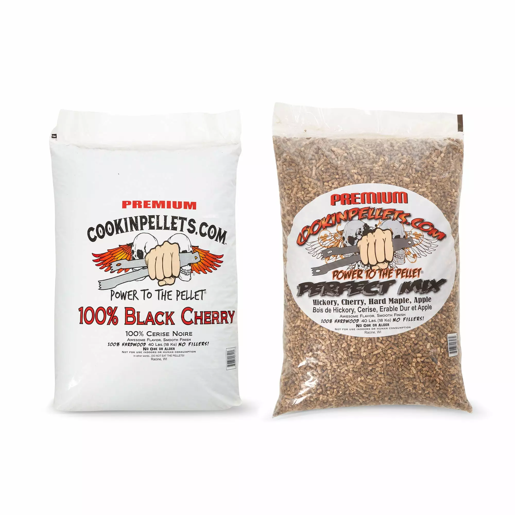 CookinPellets Perfect Mix Wood Pellets and Black Cherry Wood Pellets 40 Lb Bags