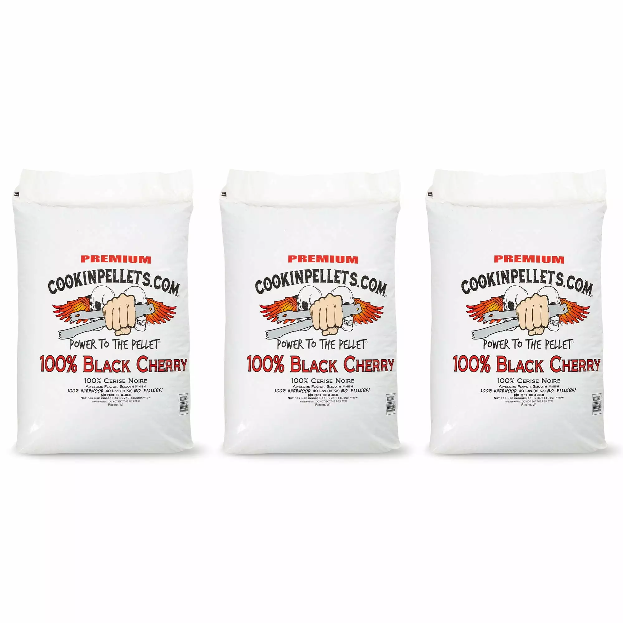 CookinPellets 40 Pound Black Cherry Grill Smoker Hardwood Wood Pellets 3 Pack