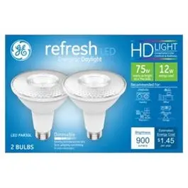 2-Pack Par 30 LED Light Bulbs Daylight Long Neck Diffused 12-Watts Medium Base GE