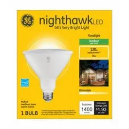 LED Flood Light Bulb Par 38 Warm White 16-Watts 1400 Lumens Bright Illumination GE