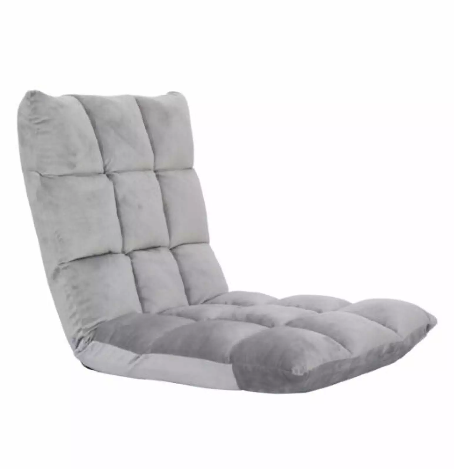 ChicCrest Adjustable Floor Gaming Chair Armless Sofa Back Support Grey