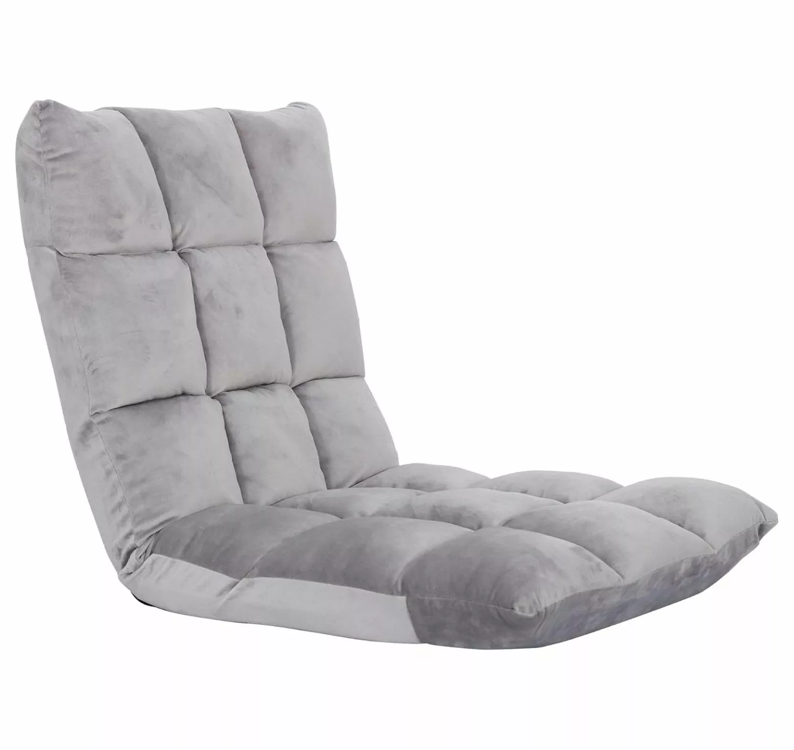 Adjustable Floor Gaming Chair Memory Foam Armless Sofa Seat Comfy Back Support Grey CHRED